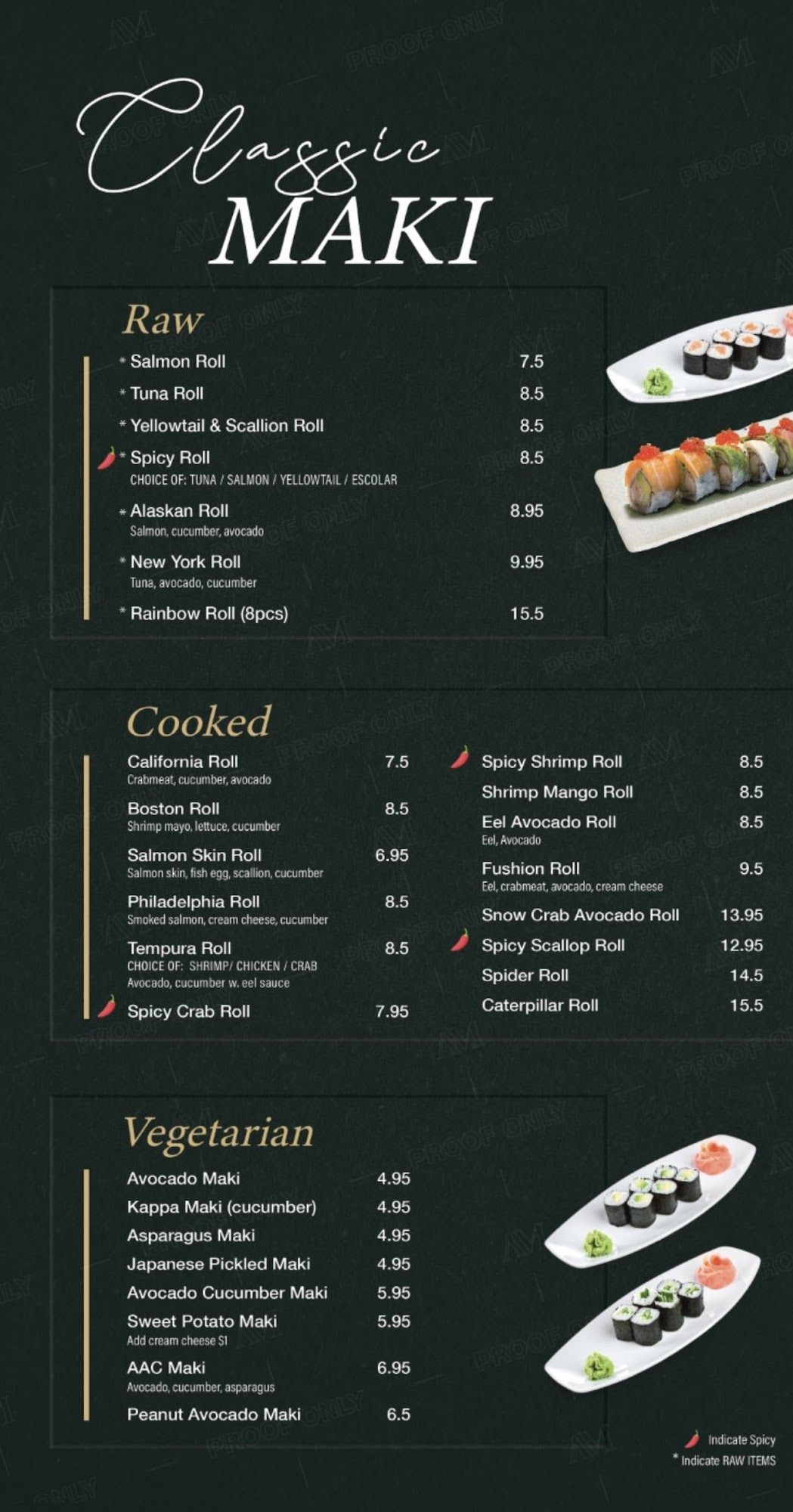 Wasabi Asian Bistro & Bar Menu