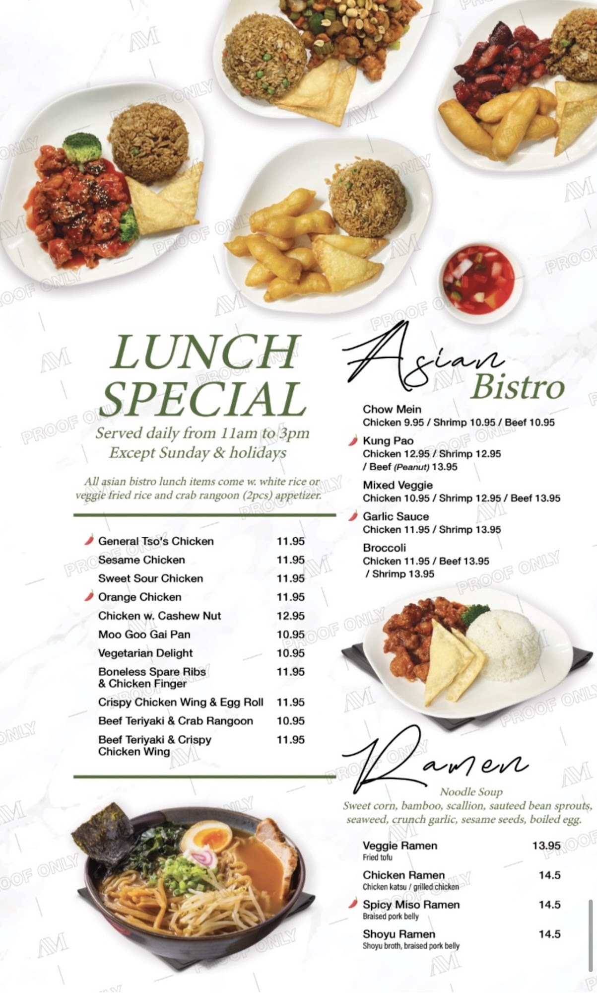 Wasabi Asian Bistro & Bar Menu