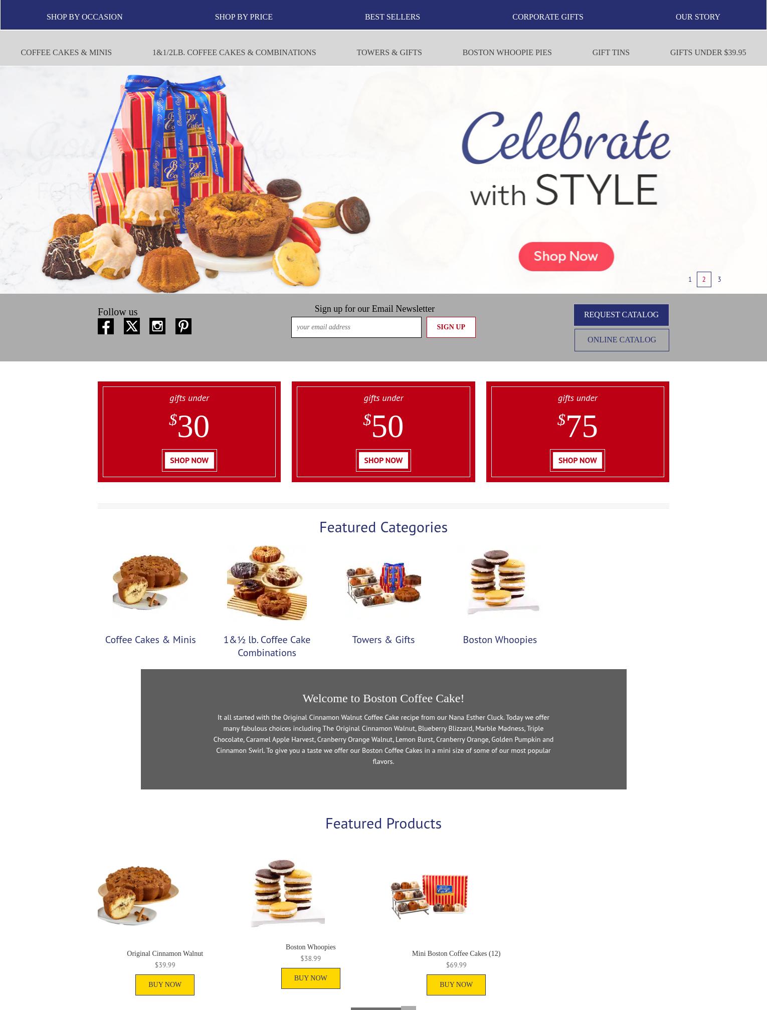 Original Boston Coffee Cake Menu