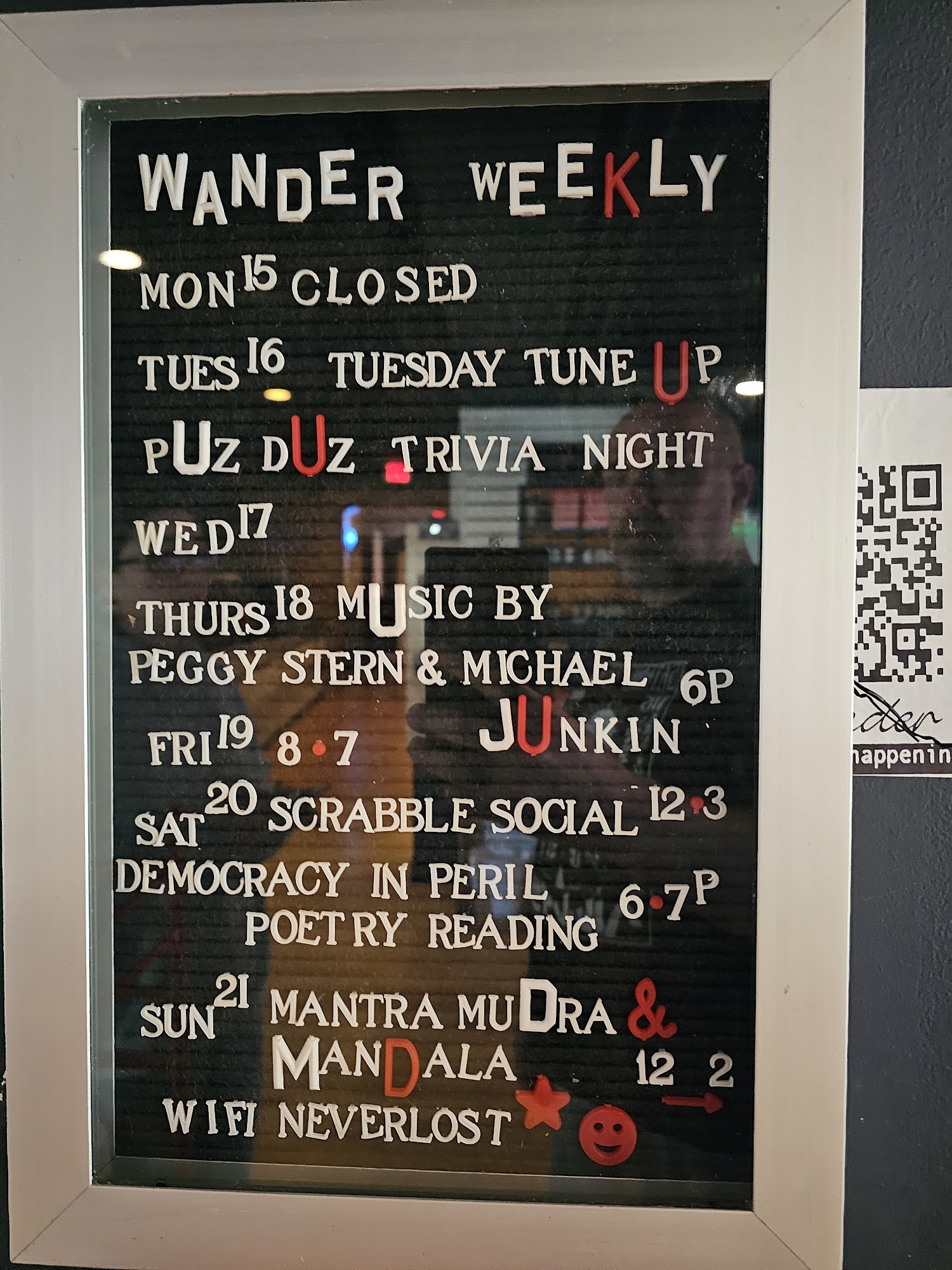 WANDER Berkshires Menu