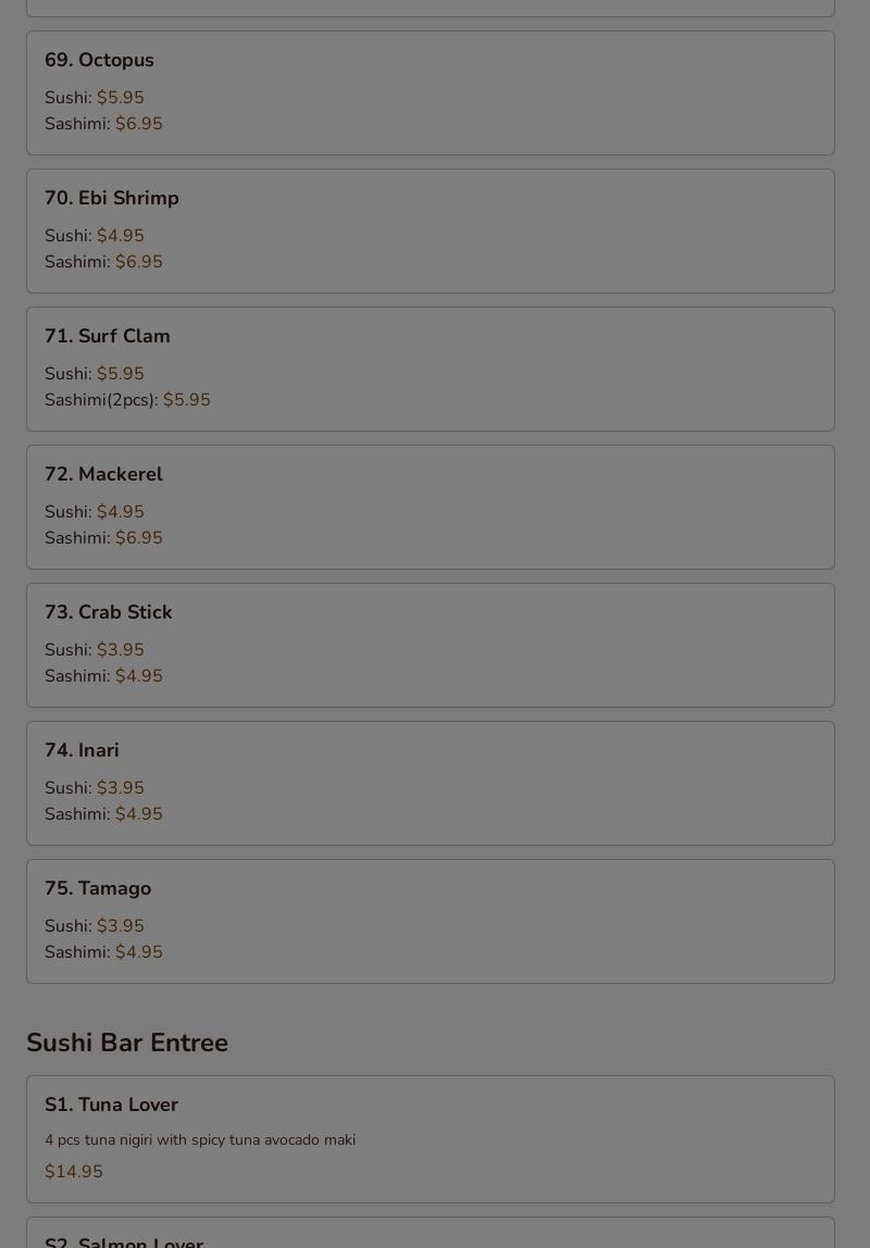 Avana sushi 3 & seafood restaurant Menu