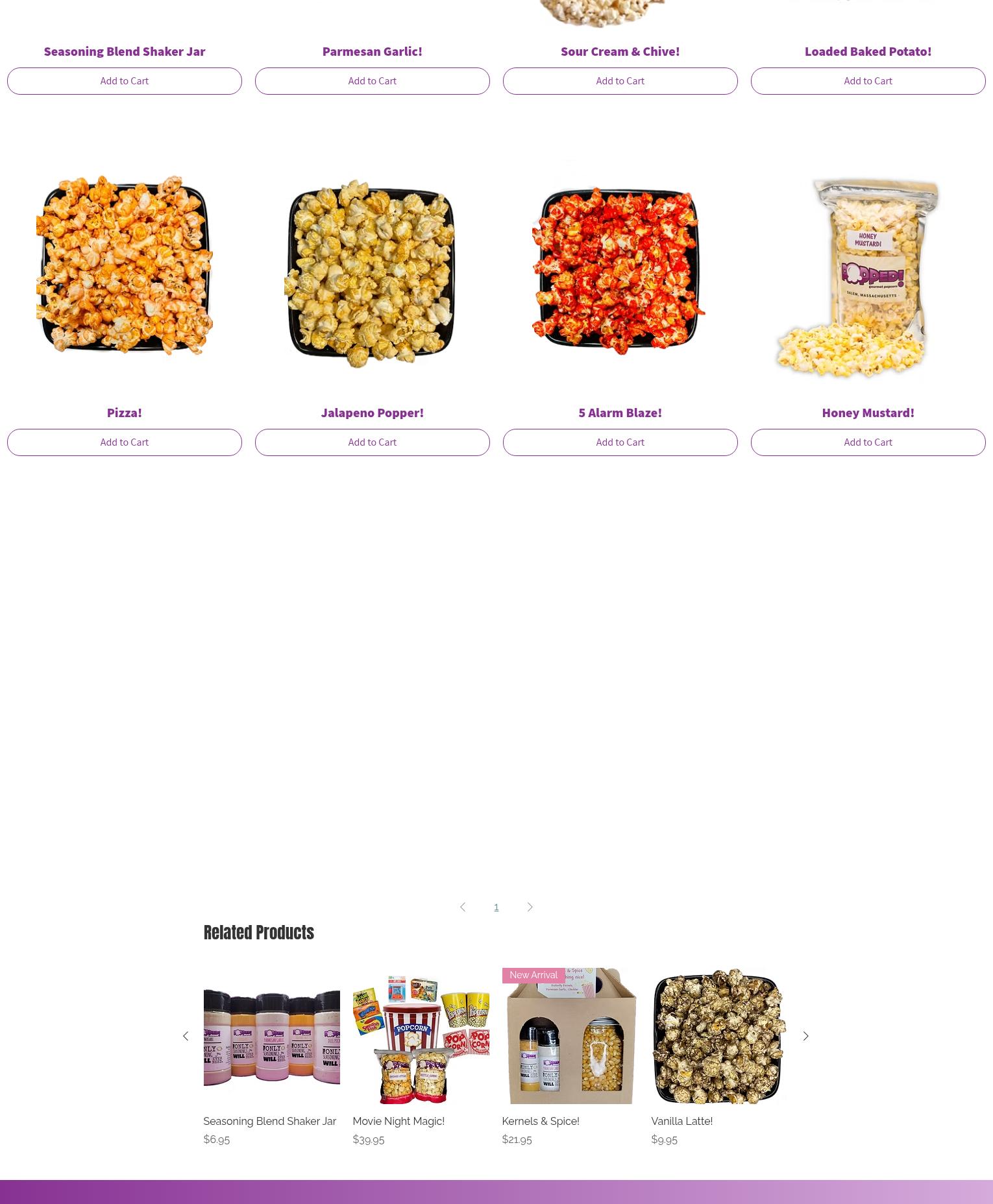 Popped! Gourmet Popcorn & Ice Cream Menu