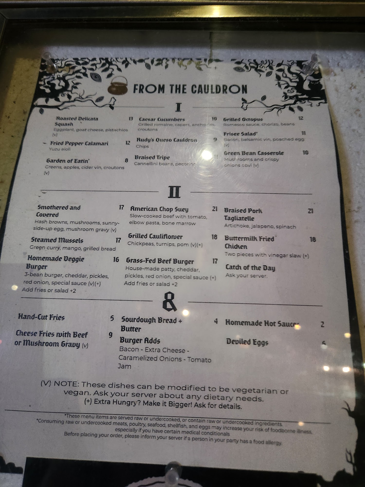 The Hollows Menu