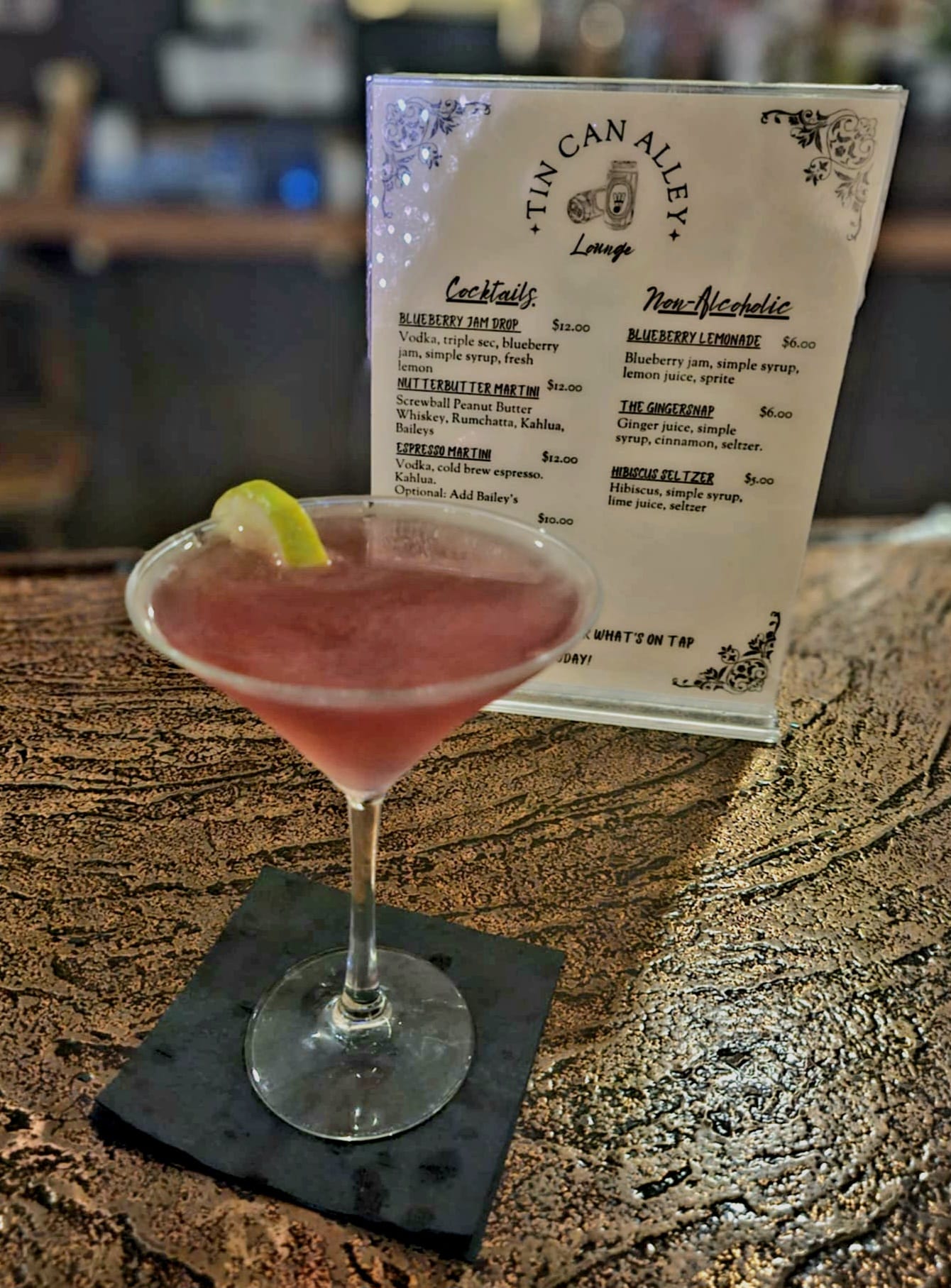 Tin Can Alley Lounge Menu