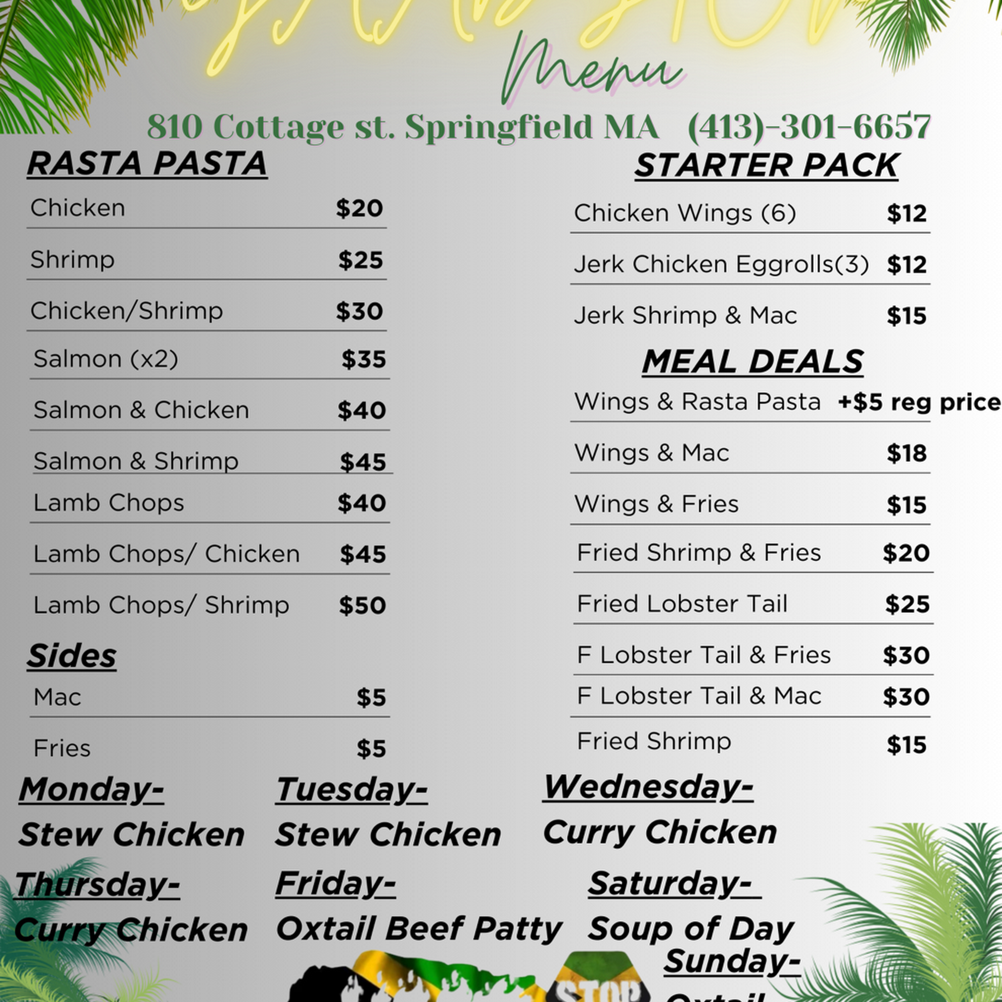 YaadStop Menu