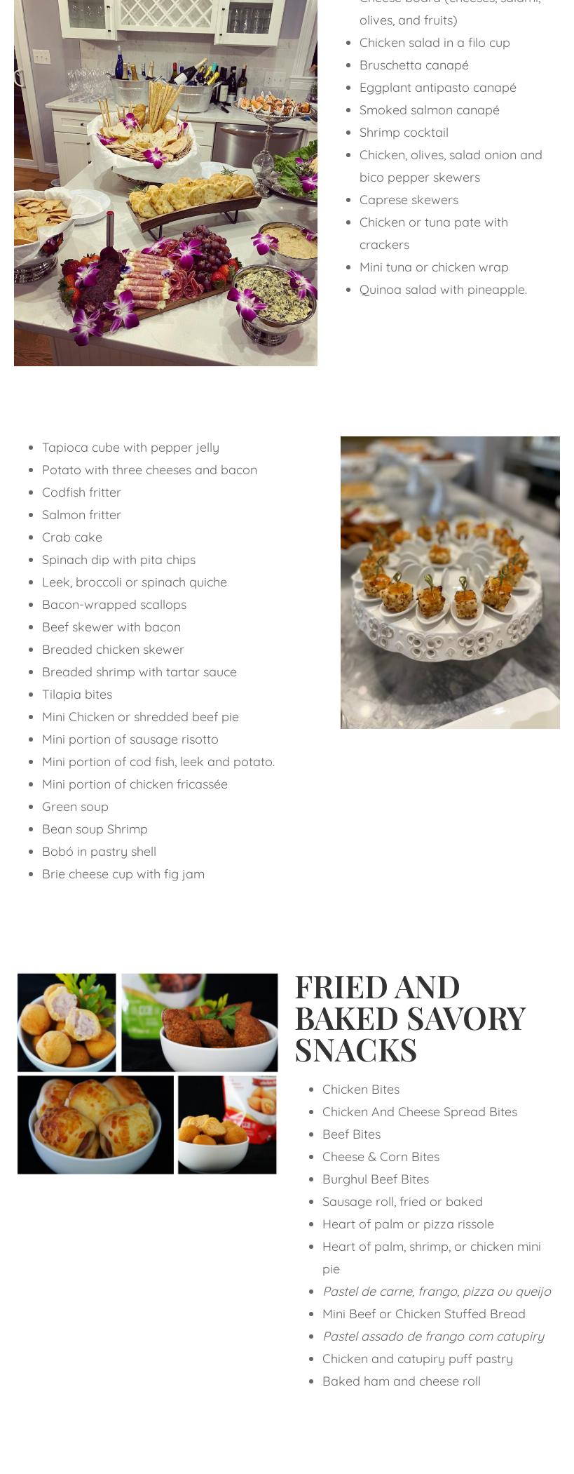 Art Gourmet Catering Menu