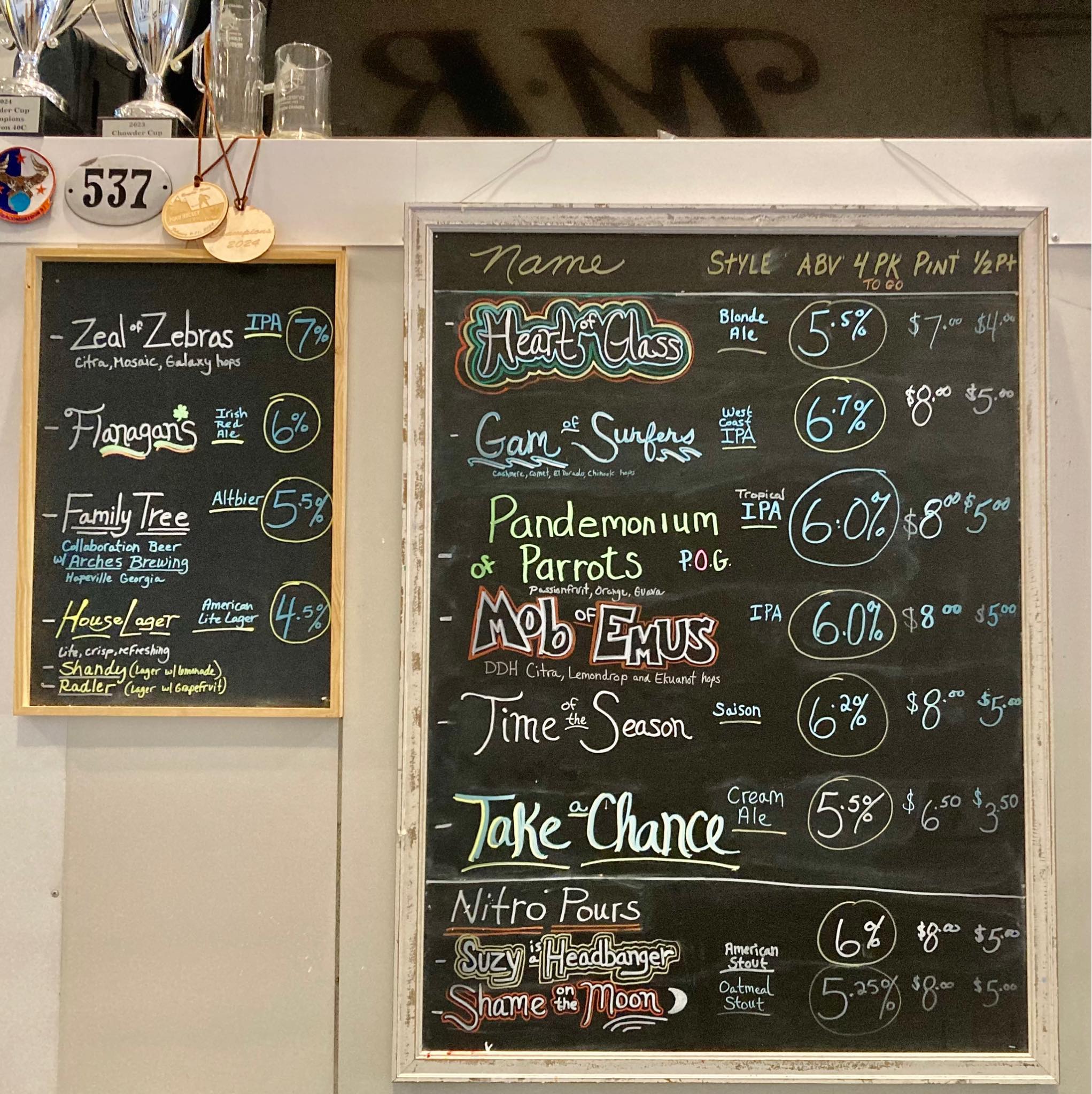Modest Roots Brewing Co. Menu