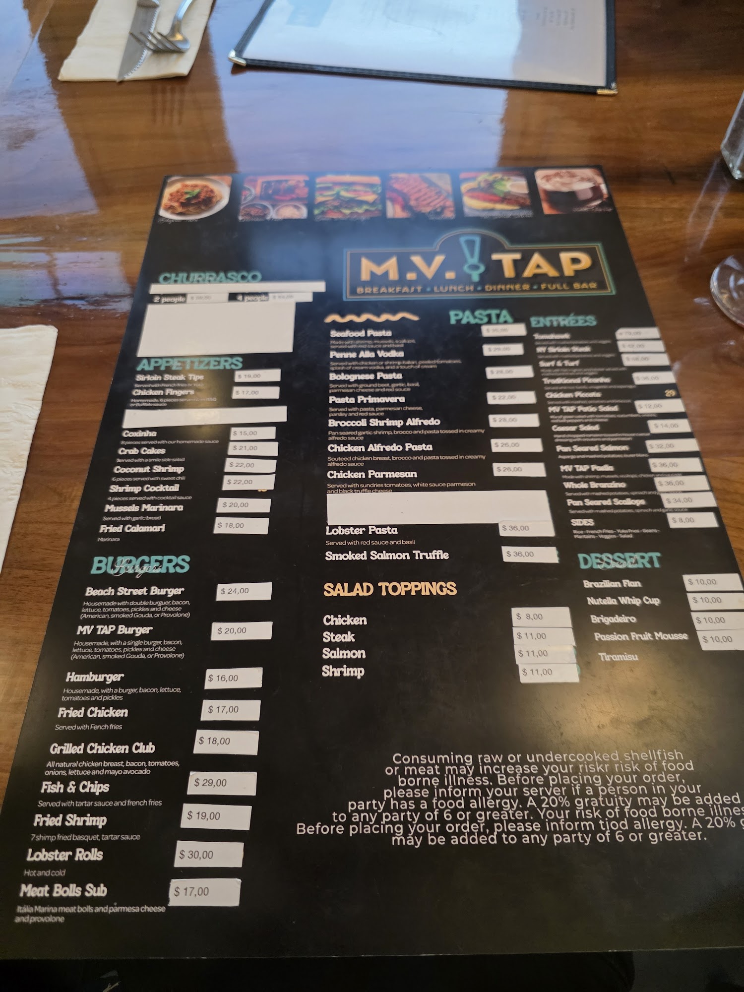 Vineyard Grill Menu