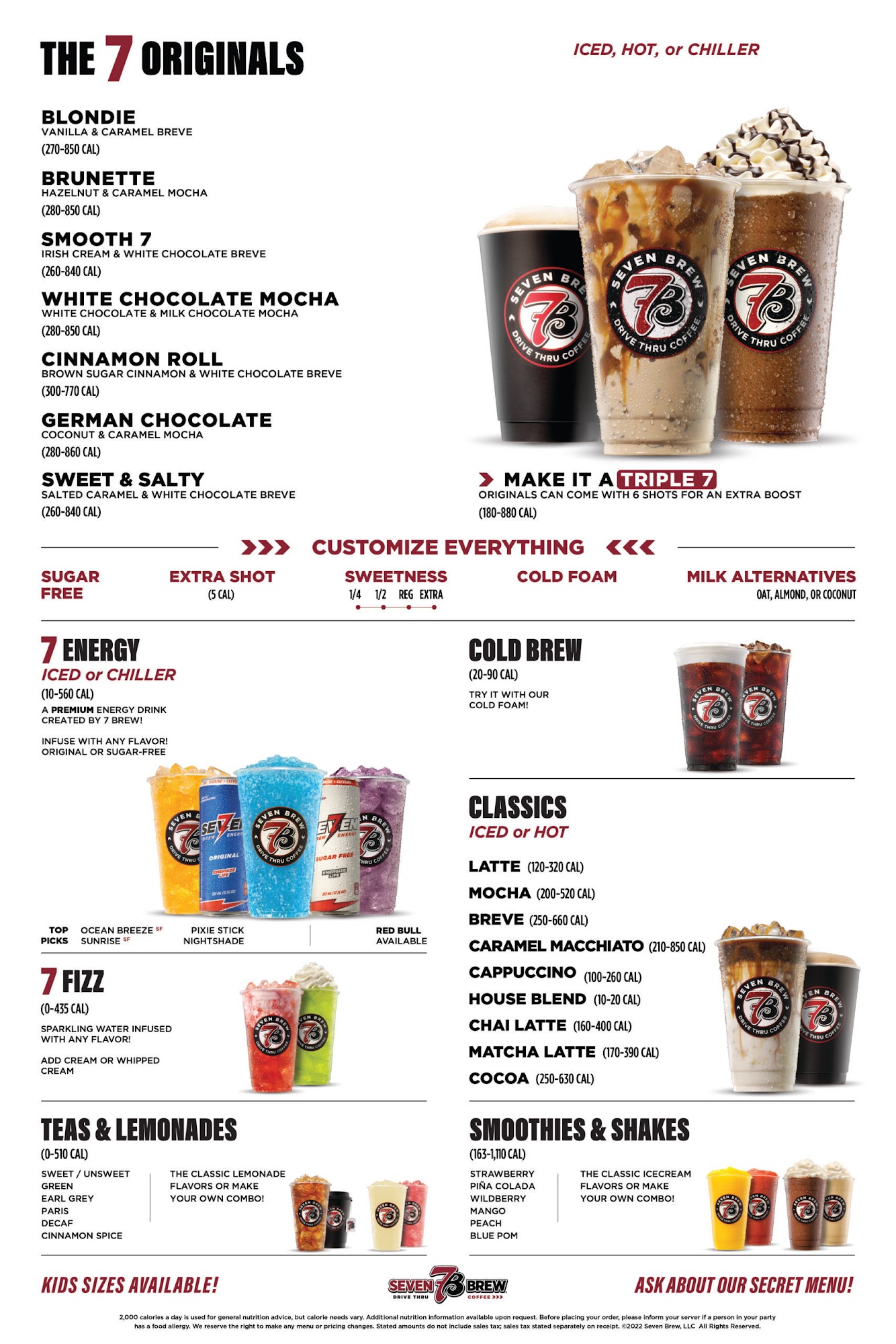 7 Brew Coffee Menu