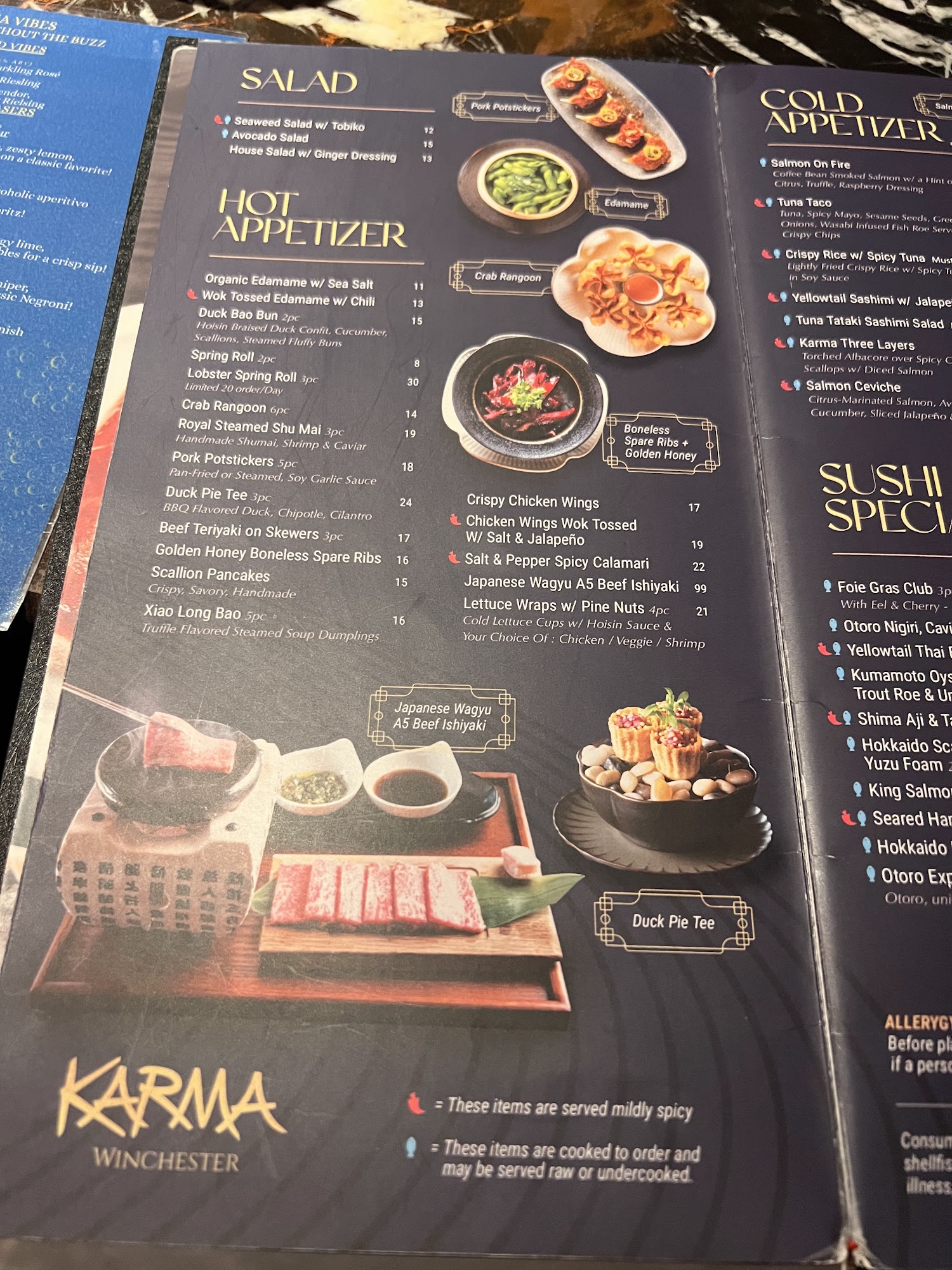Karma in Winchester Menu