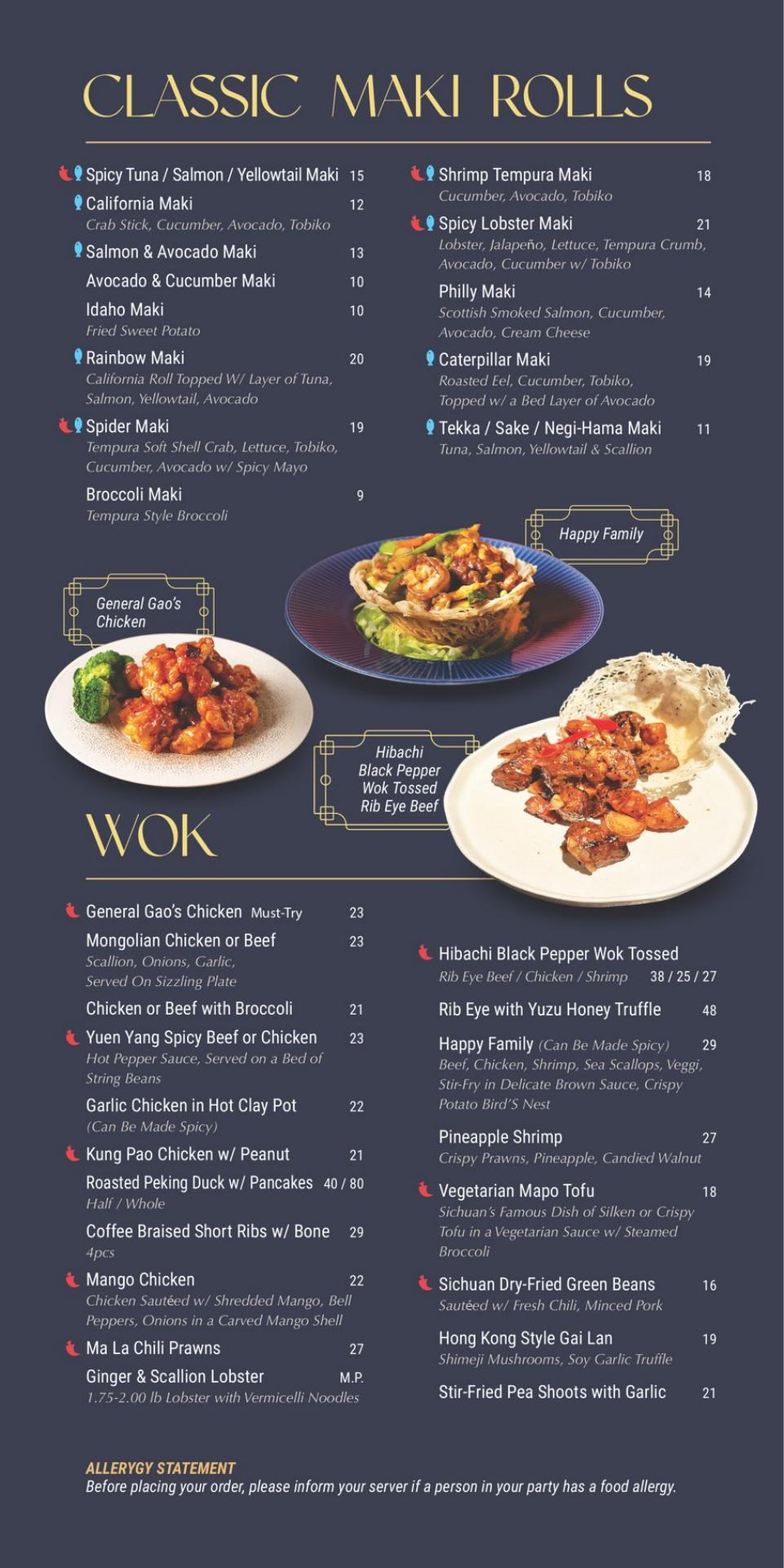 Karma in Winchester Menu