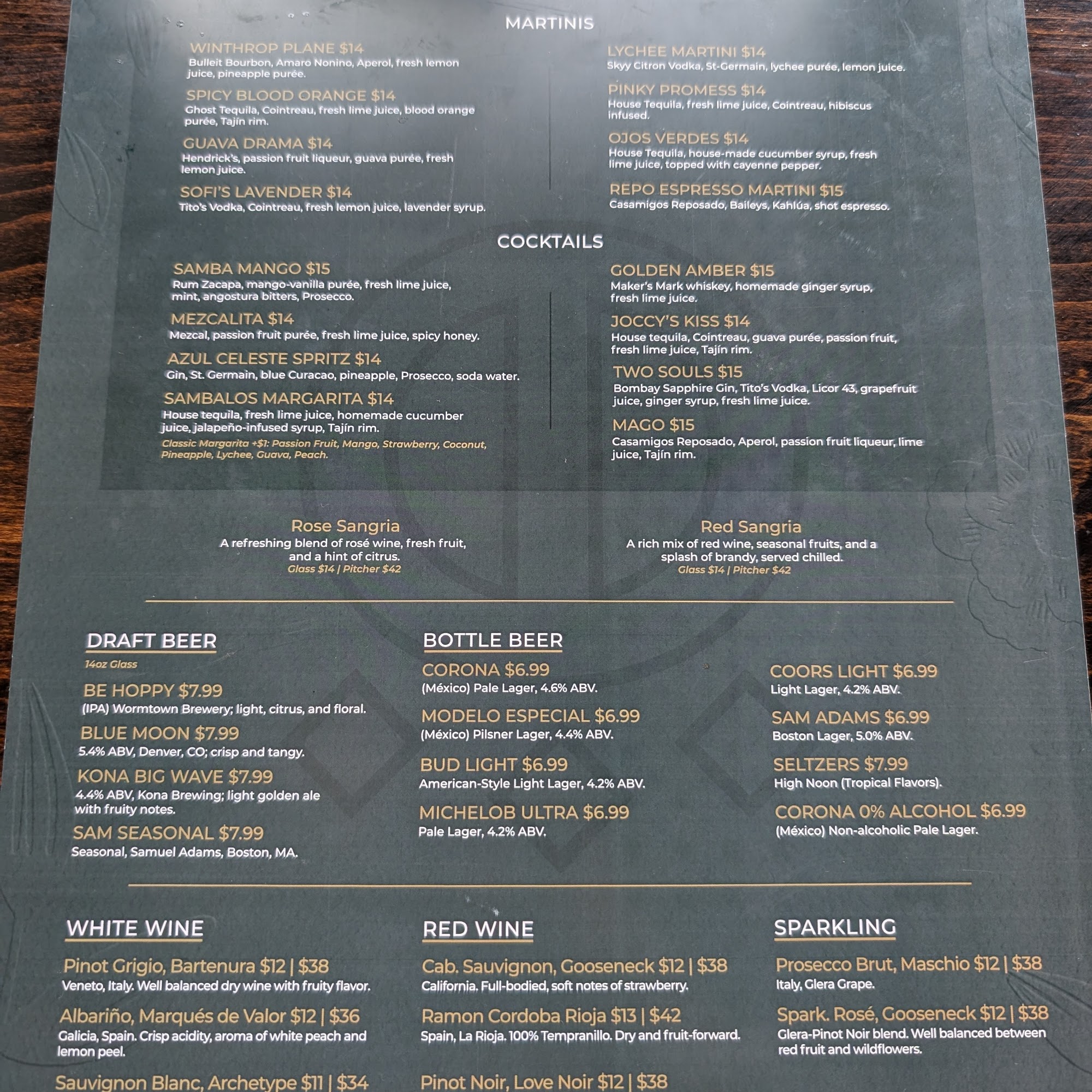 Sambalos Tapas & Bar Menu