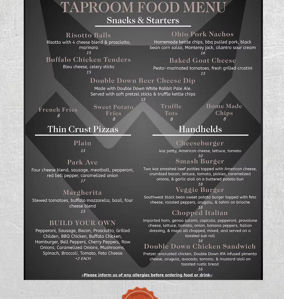 Double Down Brewing Company Menu