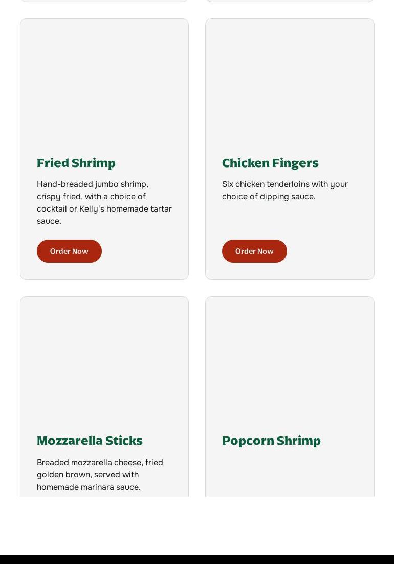 Kelly's Roast Beef Menu