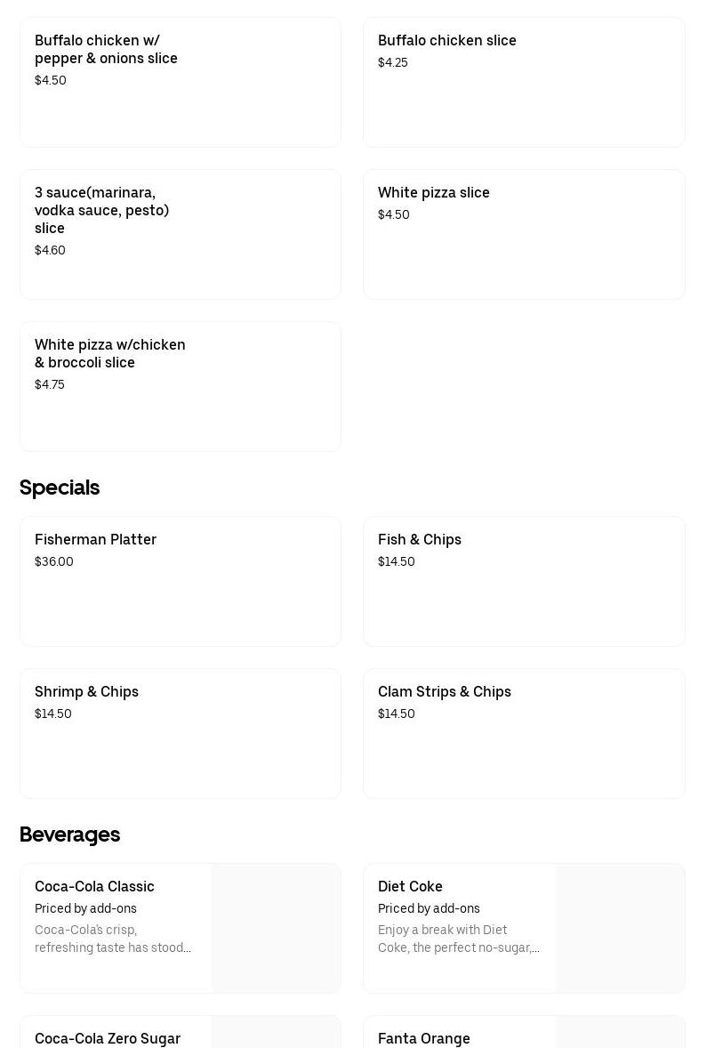 Family Ties Pizzeria Menu
