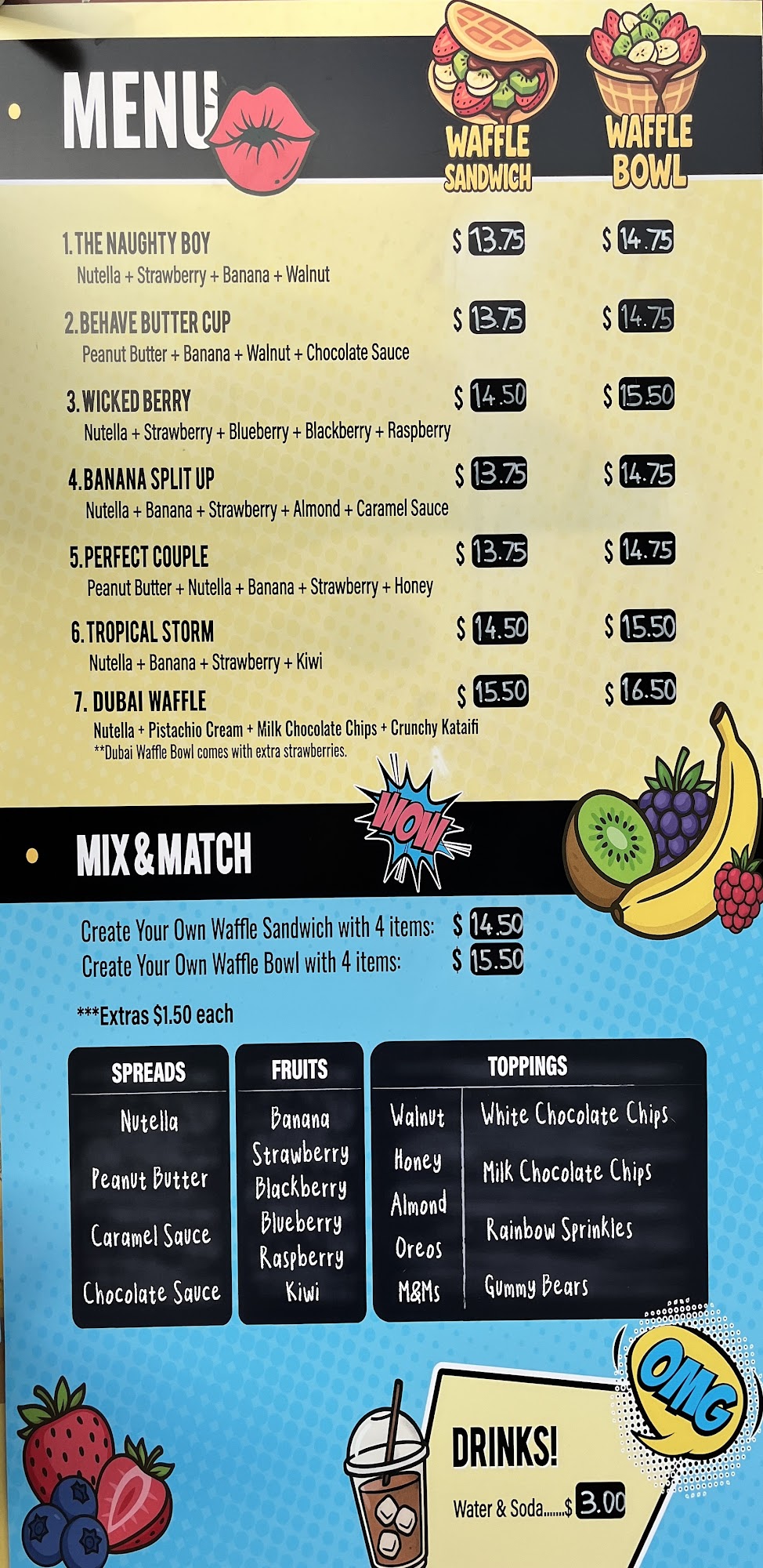 Naughty Waffle Wrentham Menu