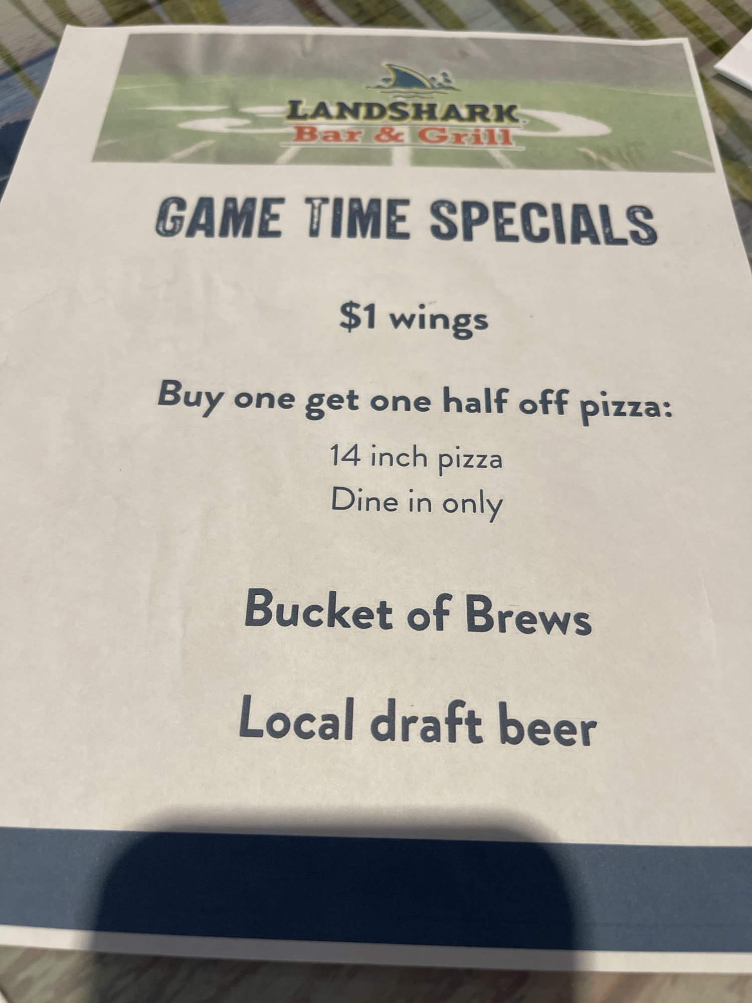 LandShark Bar & Grill - Cape Cod Menu