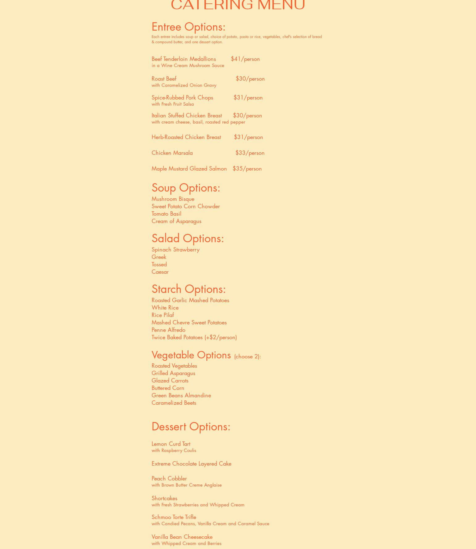 Annajo's Bistro Menu