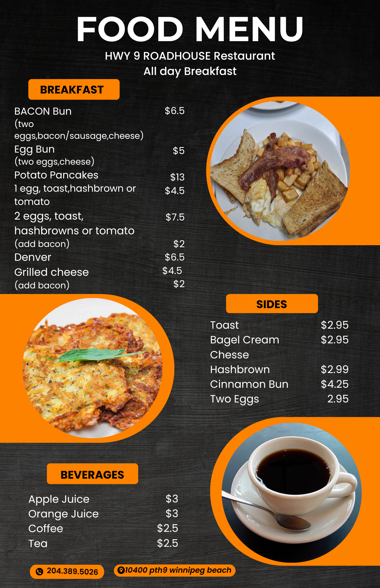 Hwy 9 Roadhouse Menu