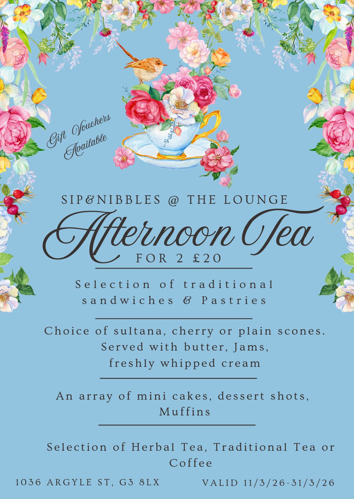 Sips & Nibbles Cafe Menu