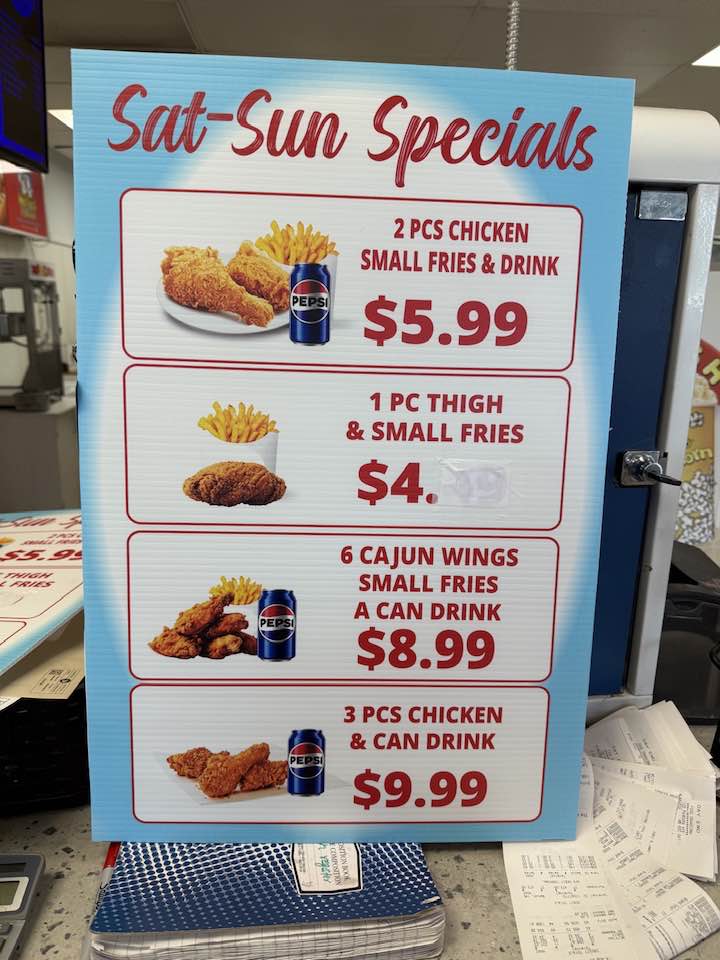 Heffy's Fried Chicken Menu