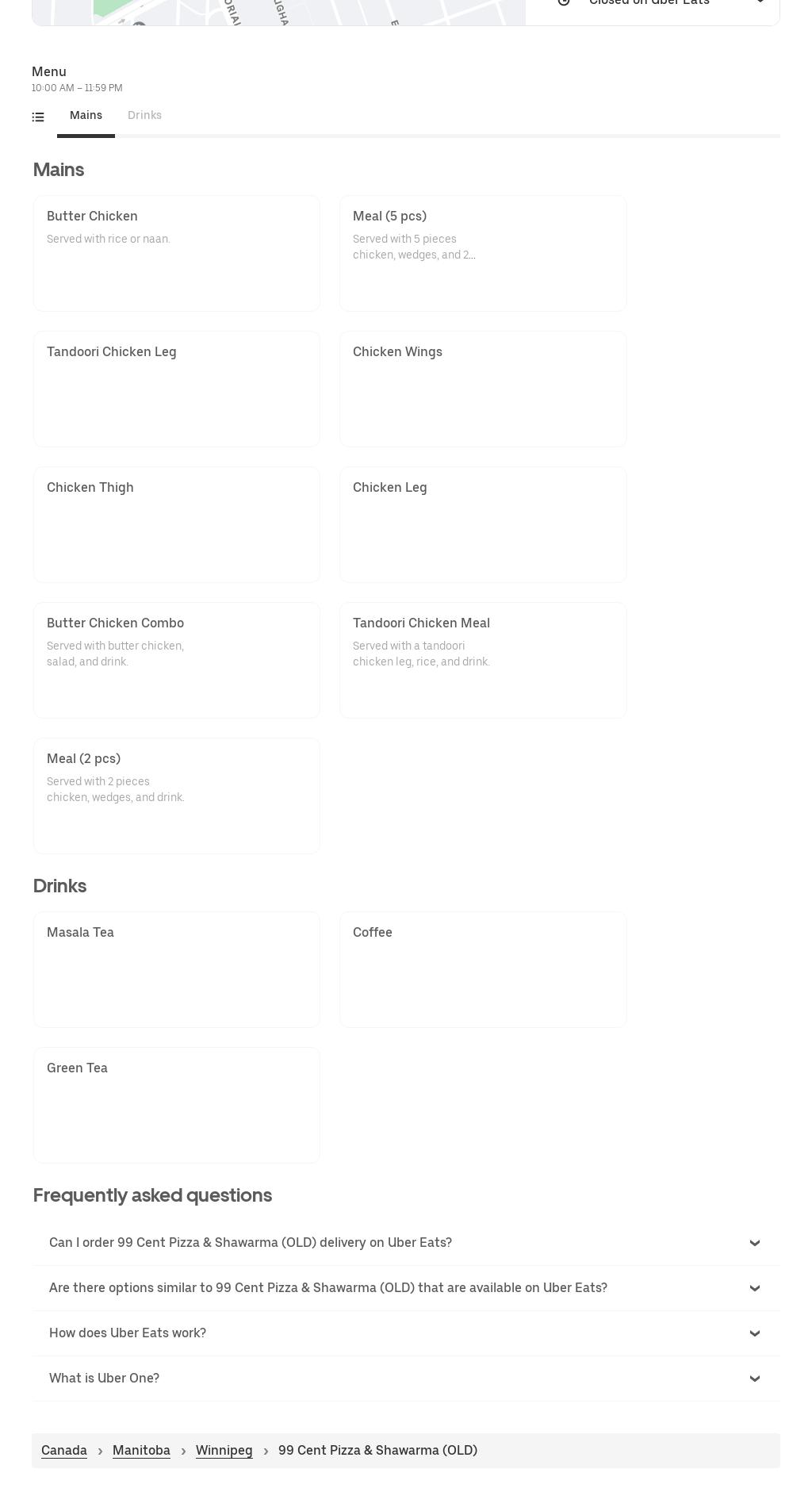 Pizza and shawarma Menu