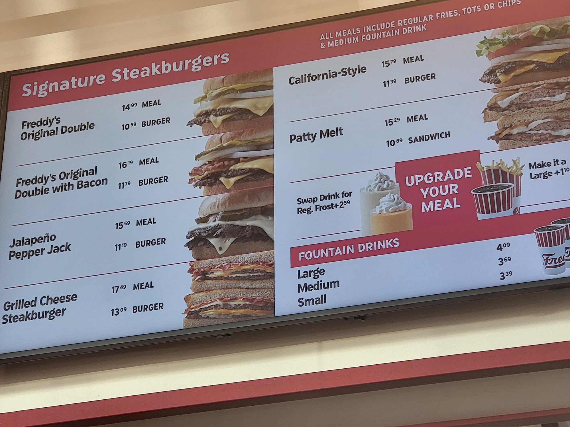 Freddy's Frozen Custard & Steakburgers Menu