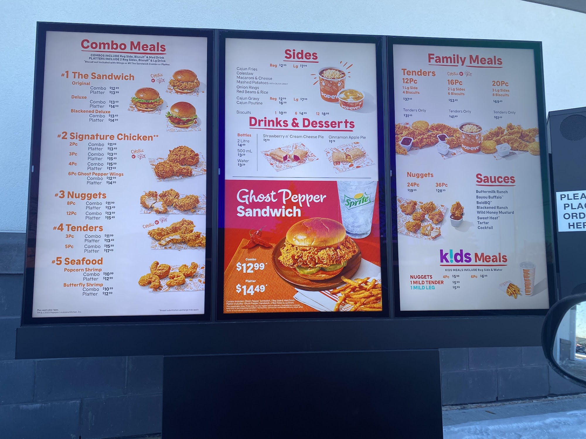 Popeyes Louisiana Kitchen Menu