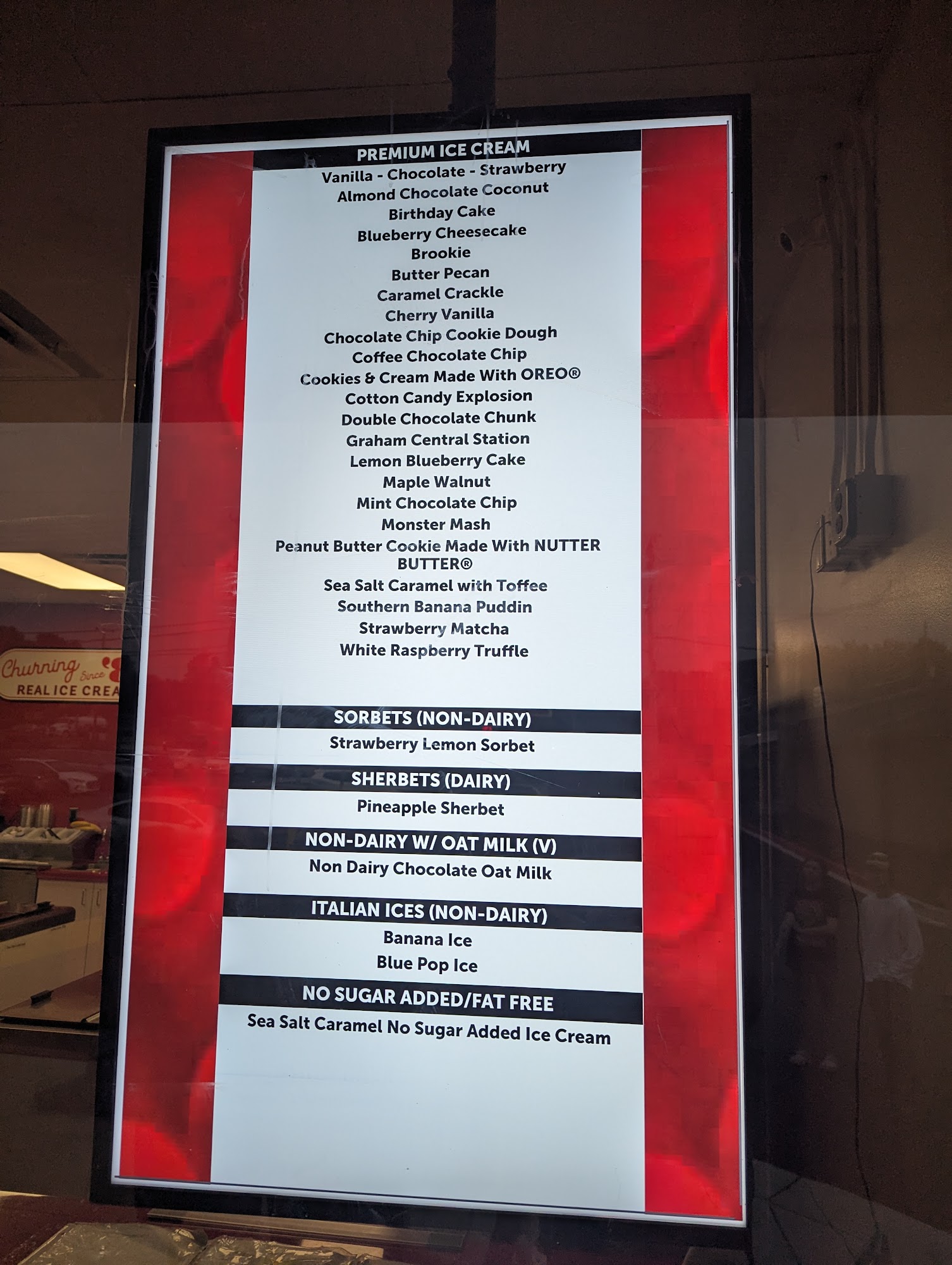 Bruster's Real Ice Cream Menu