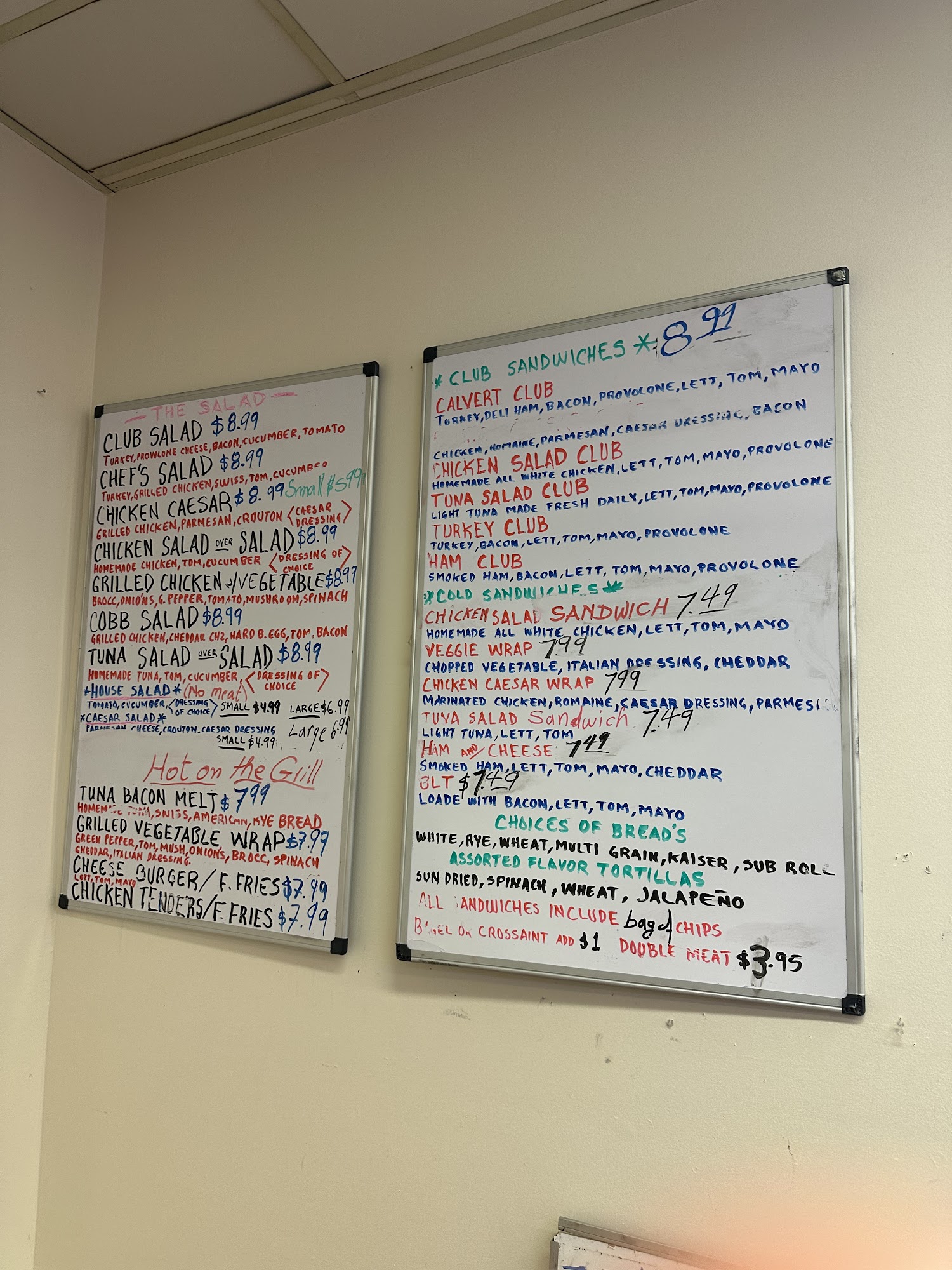Calvert Street Café Menu