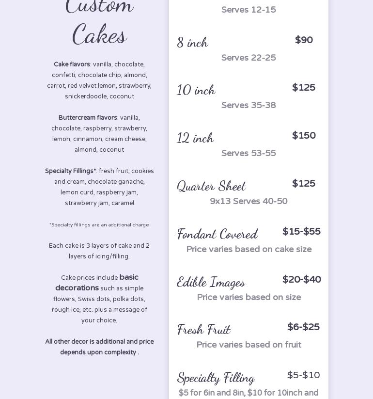 Sweet Dreams by K Menu