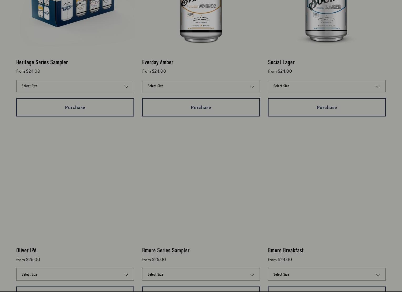 Oliver Brewing Company Menu
