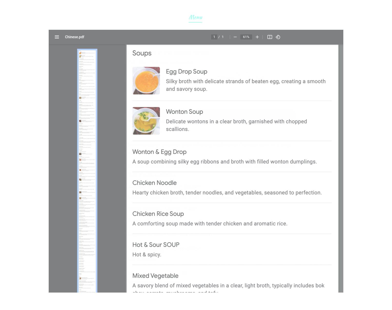 Sea Pride Crab House Menu