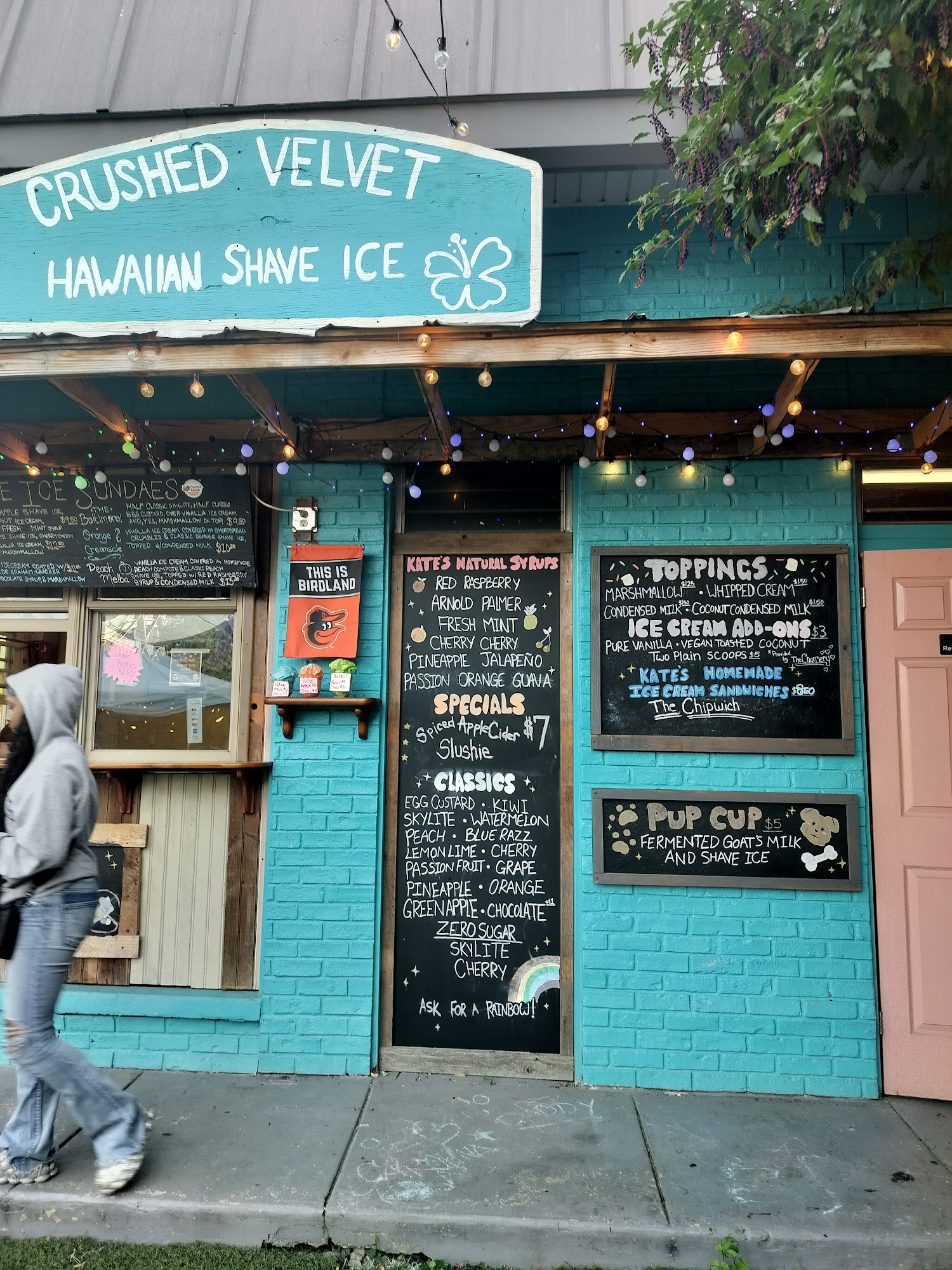 Crushed Velvet Shave Ice/Snowball Menu