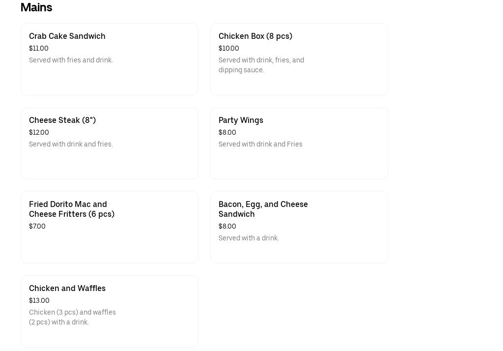 Midnight Munchies Menu