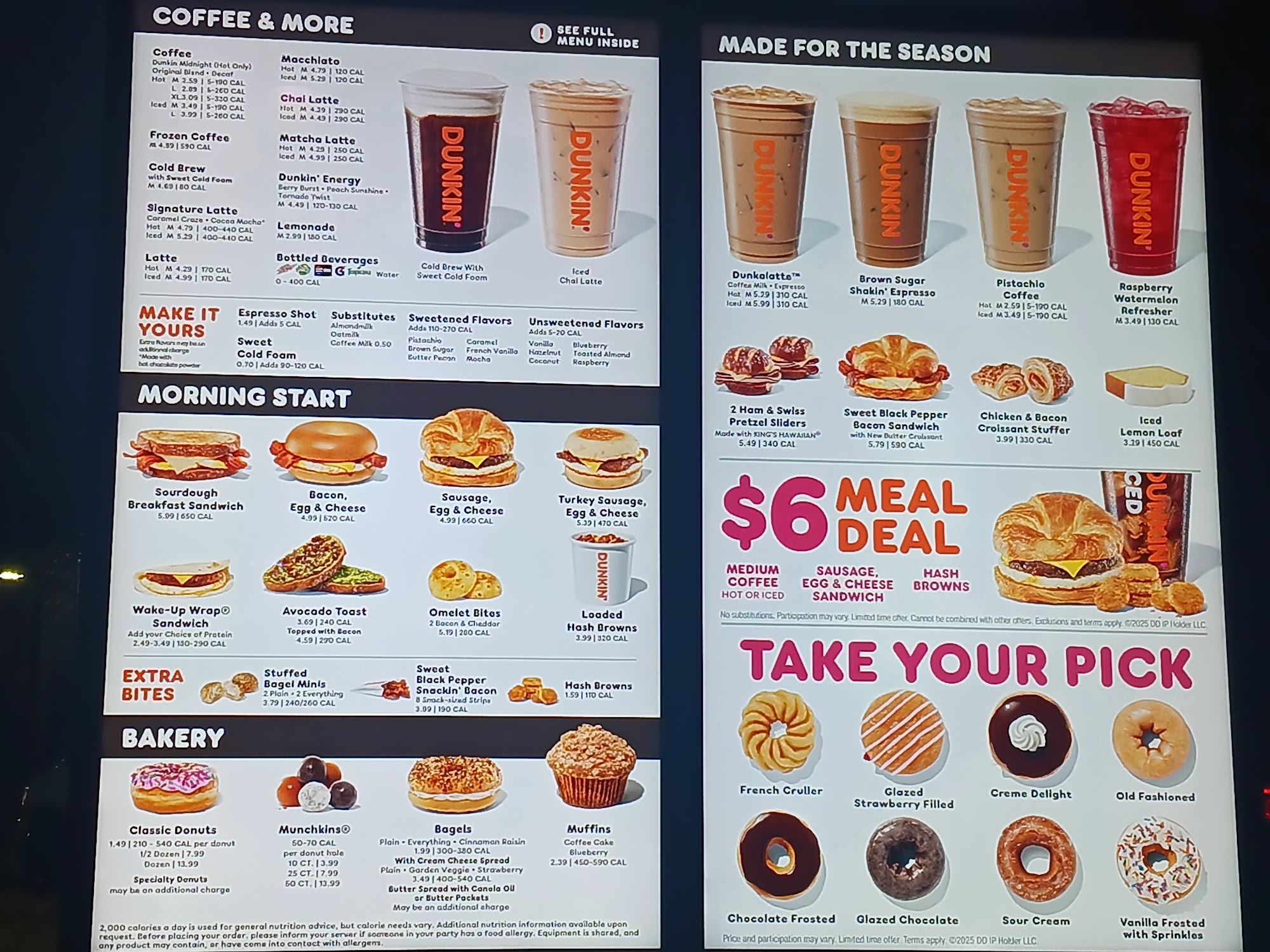 Dunkin' Menu