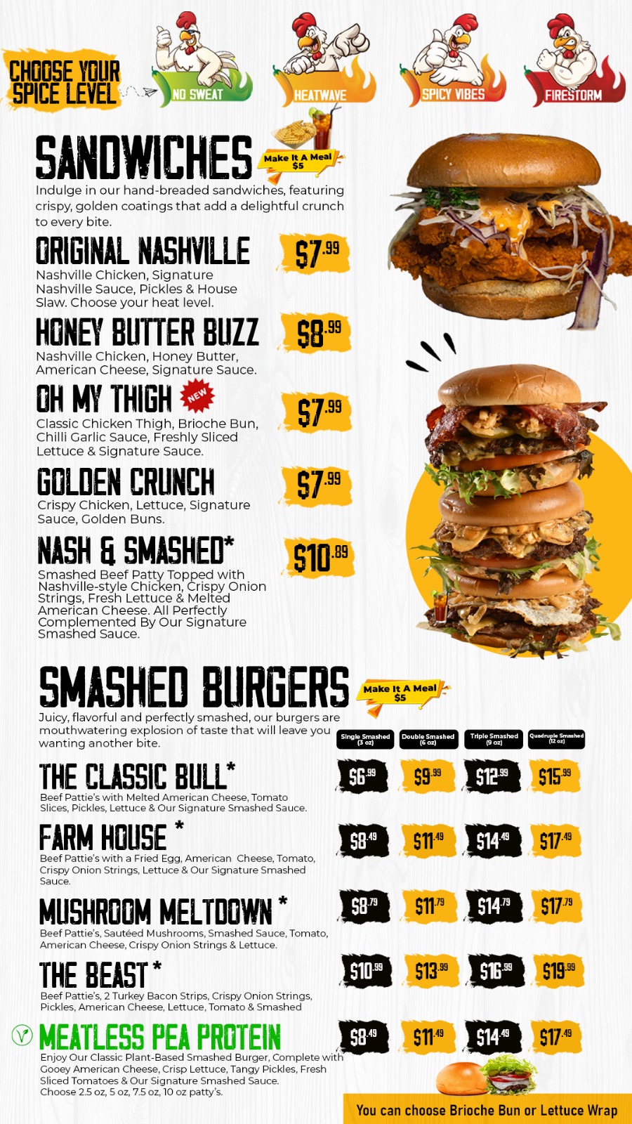 Nash & Smashed Menu