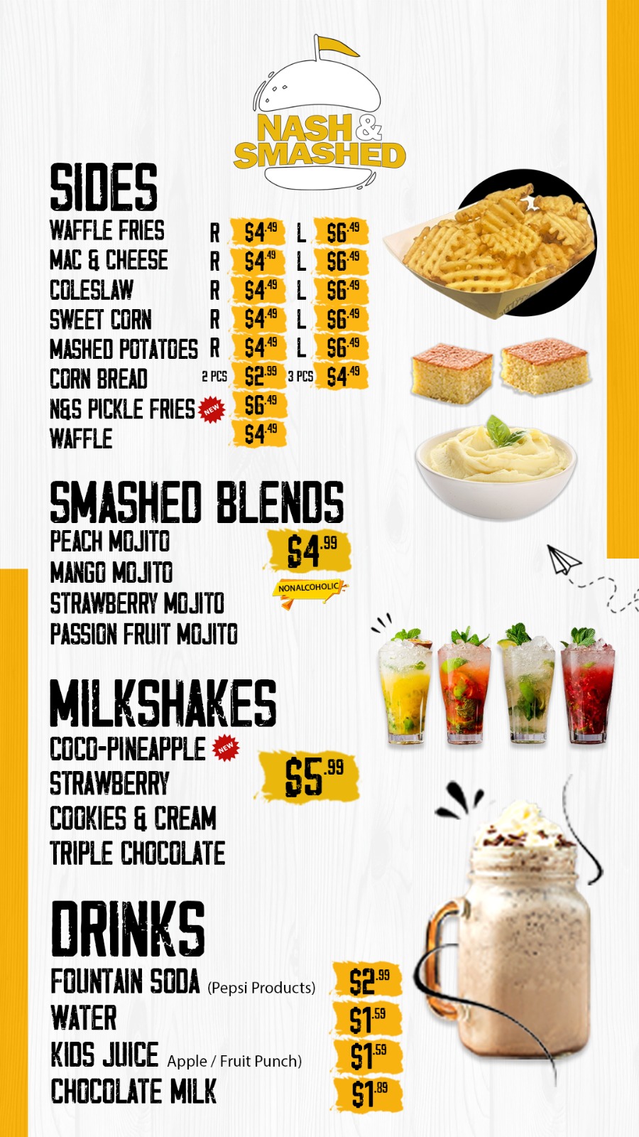 Nash & Smashed Menu