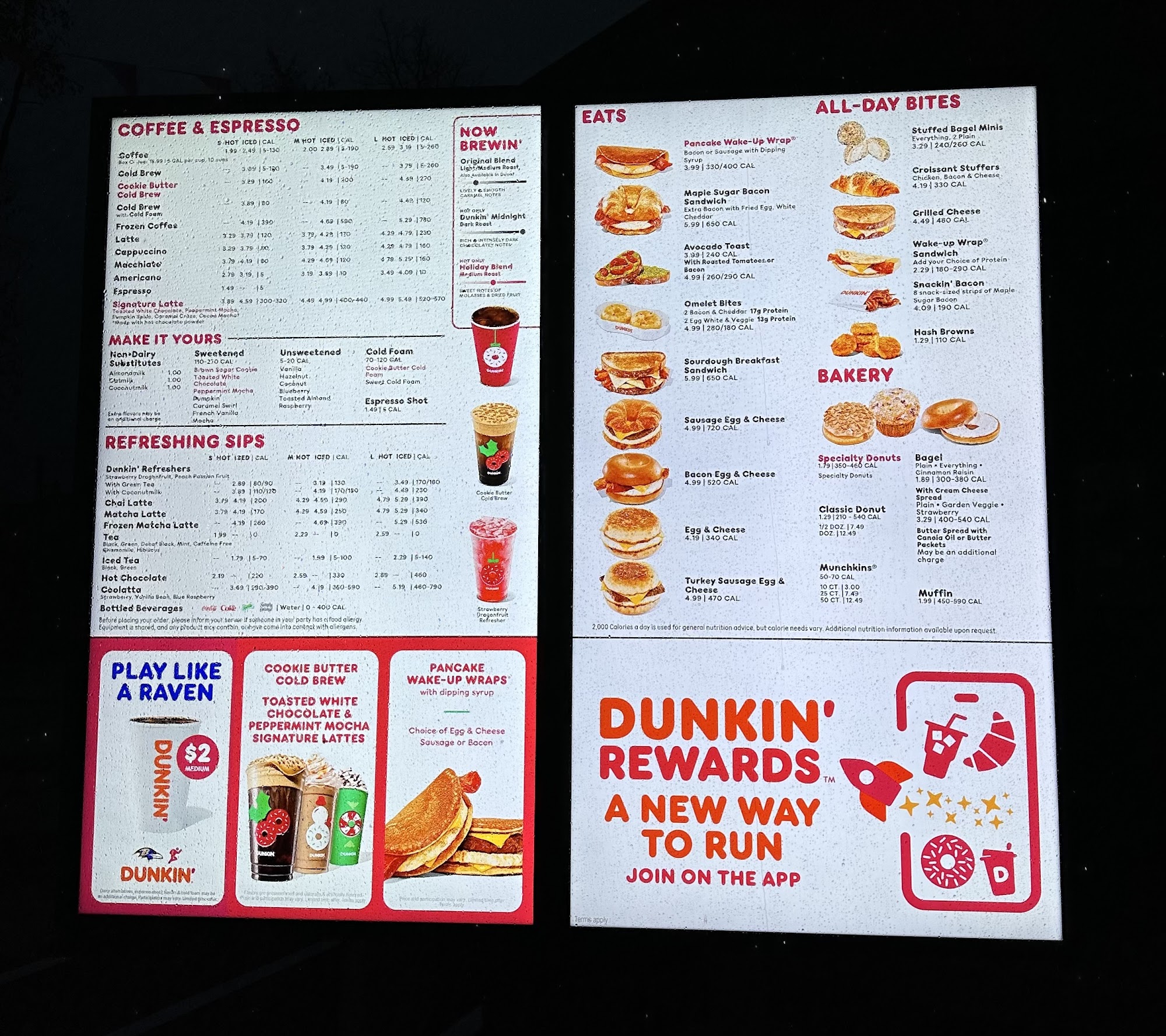 Dunkin' Menu