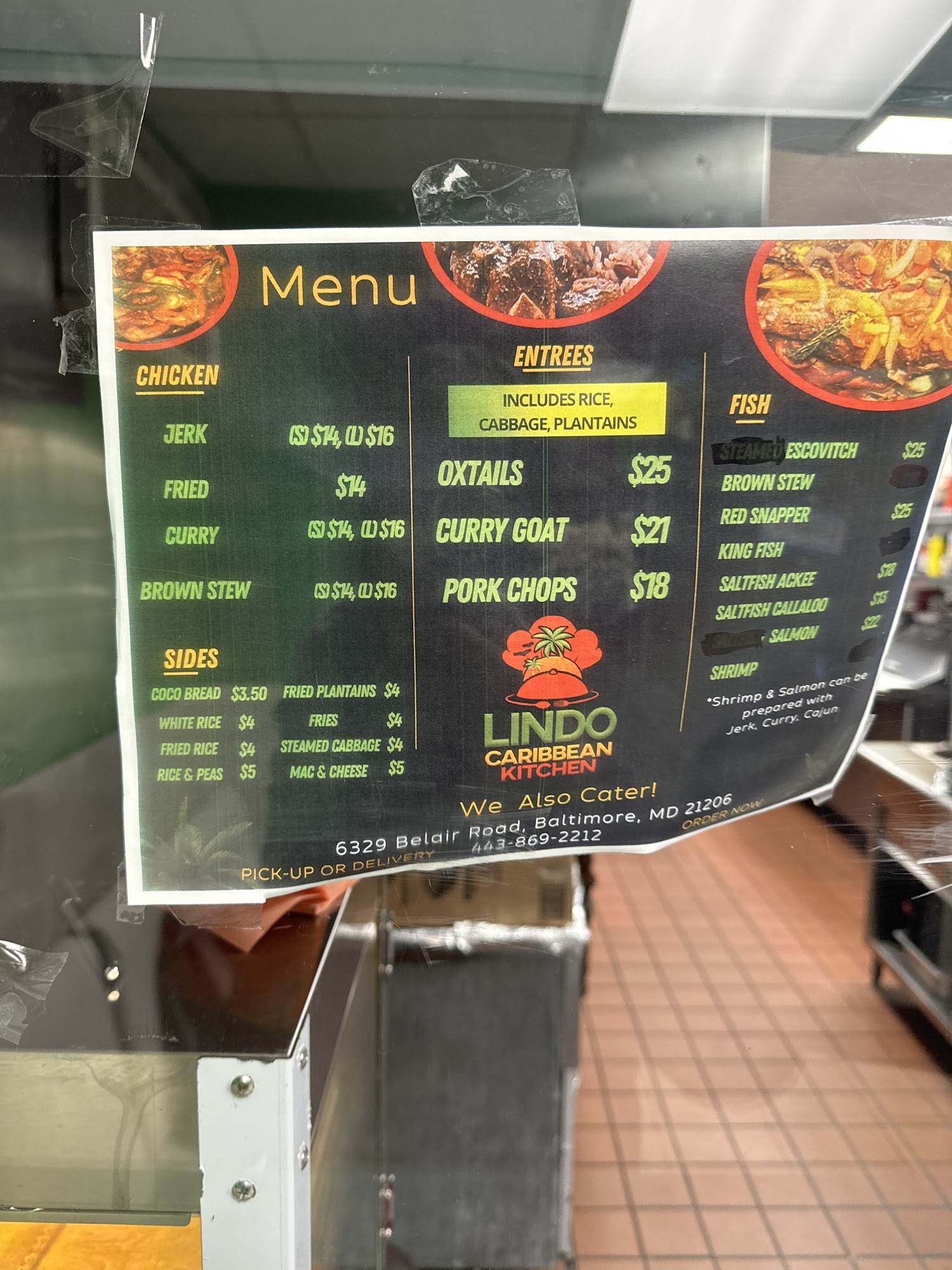 Lindo Caribbean kitchen Menu