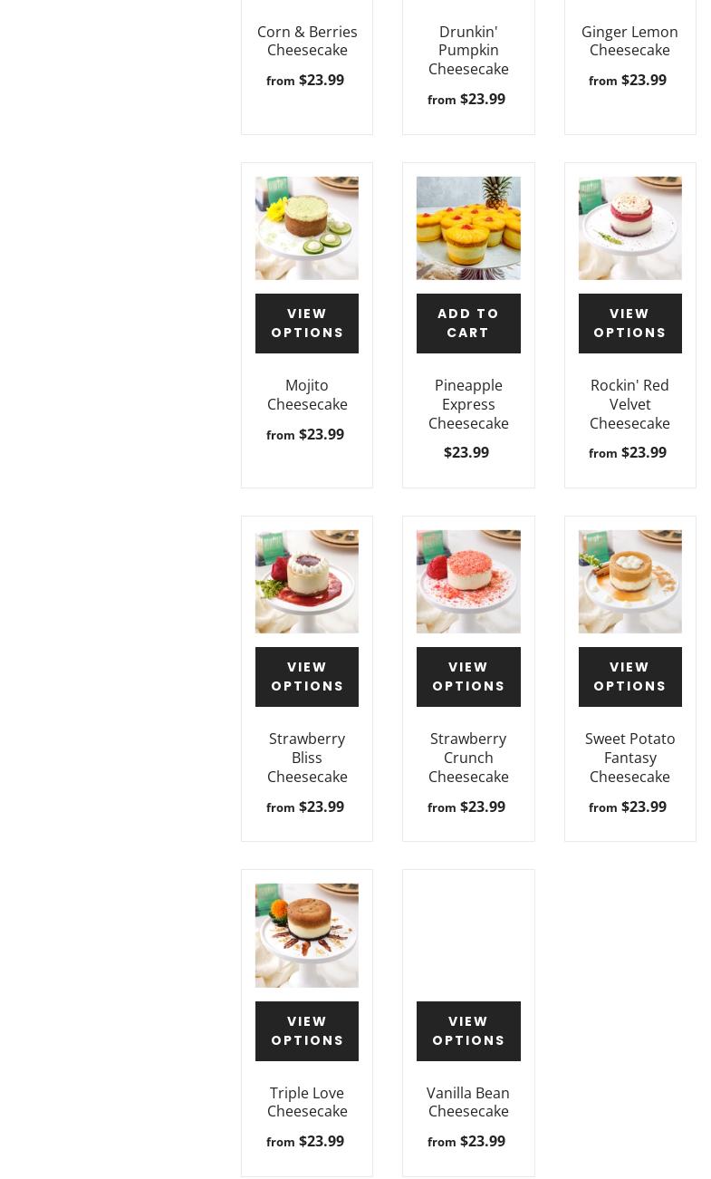 Hiatus Cheesecake Bar Menu