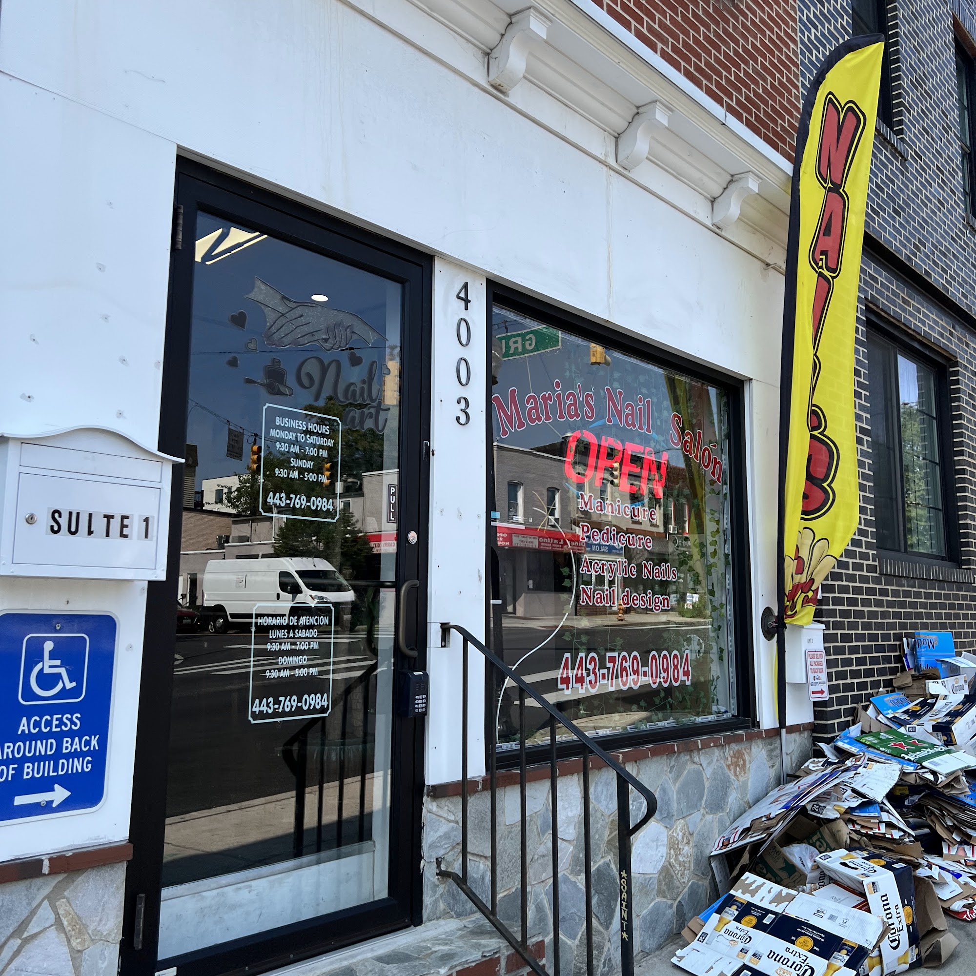 Maria's nail salon 4003 Eastern Ave, Baltimore Maryland 21224