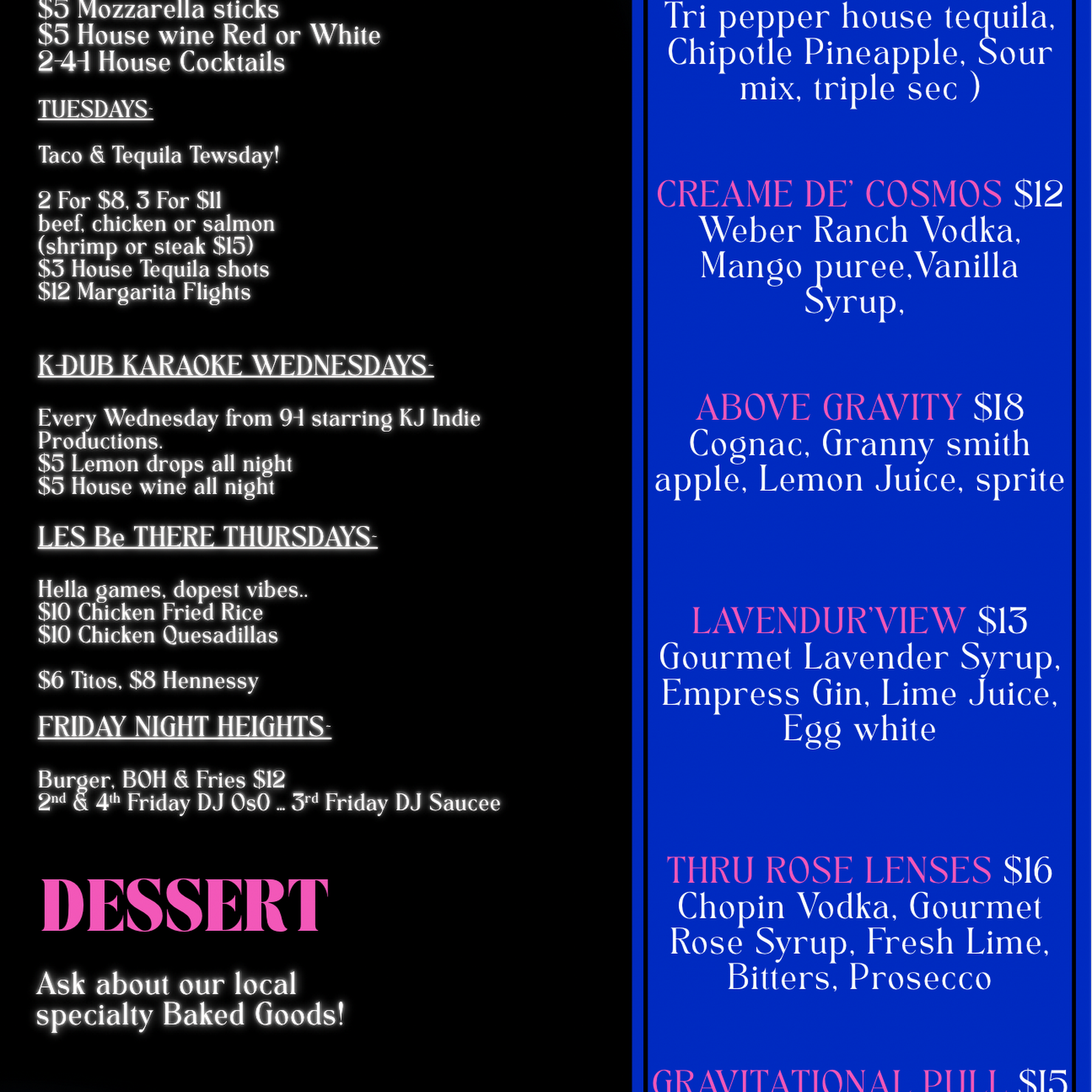 Gravity Bar Menu