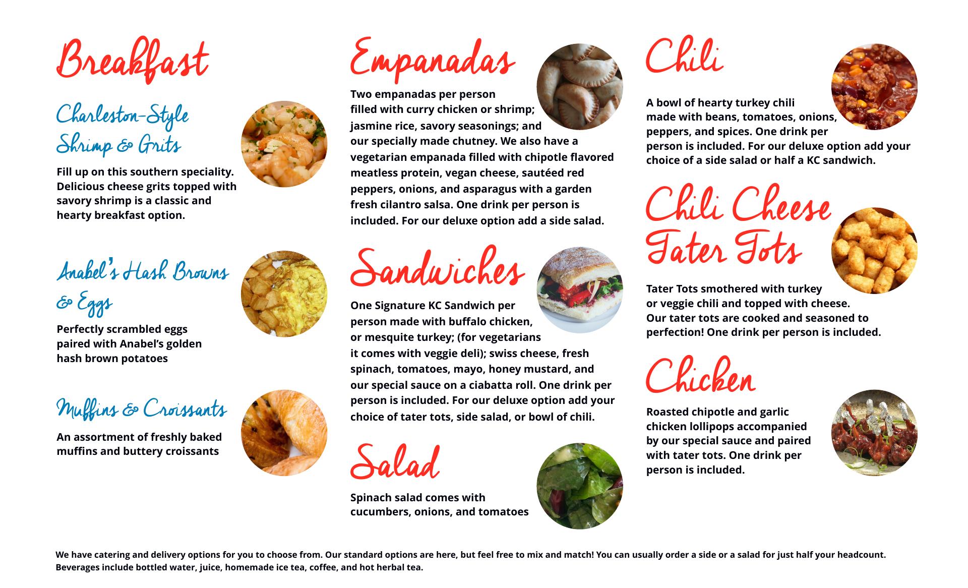 Anabel's Mobile Kitchen Menu