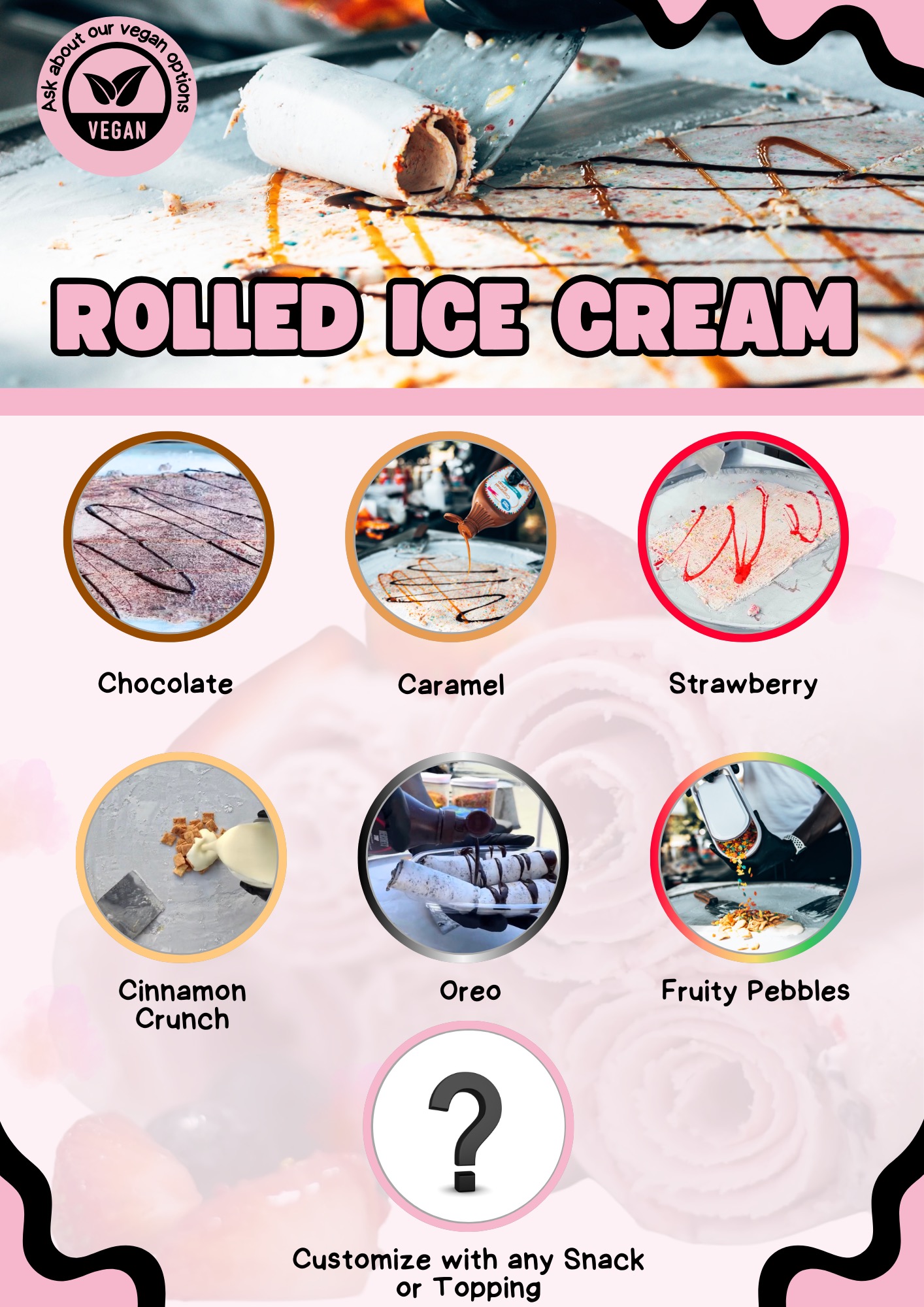 Twin Rolled Ice Cream, LLC Menu