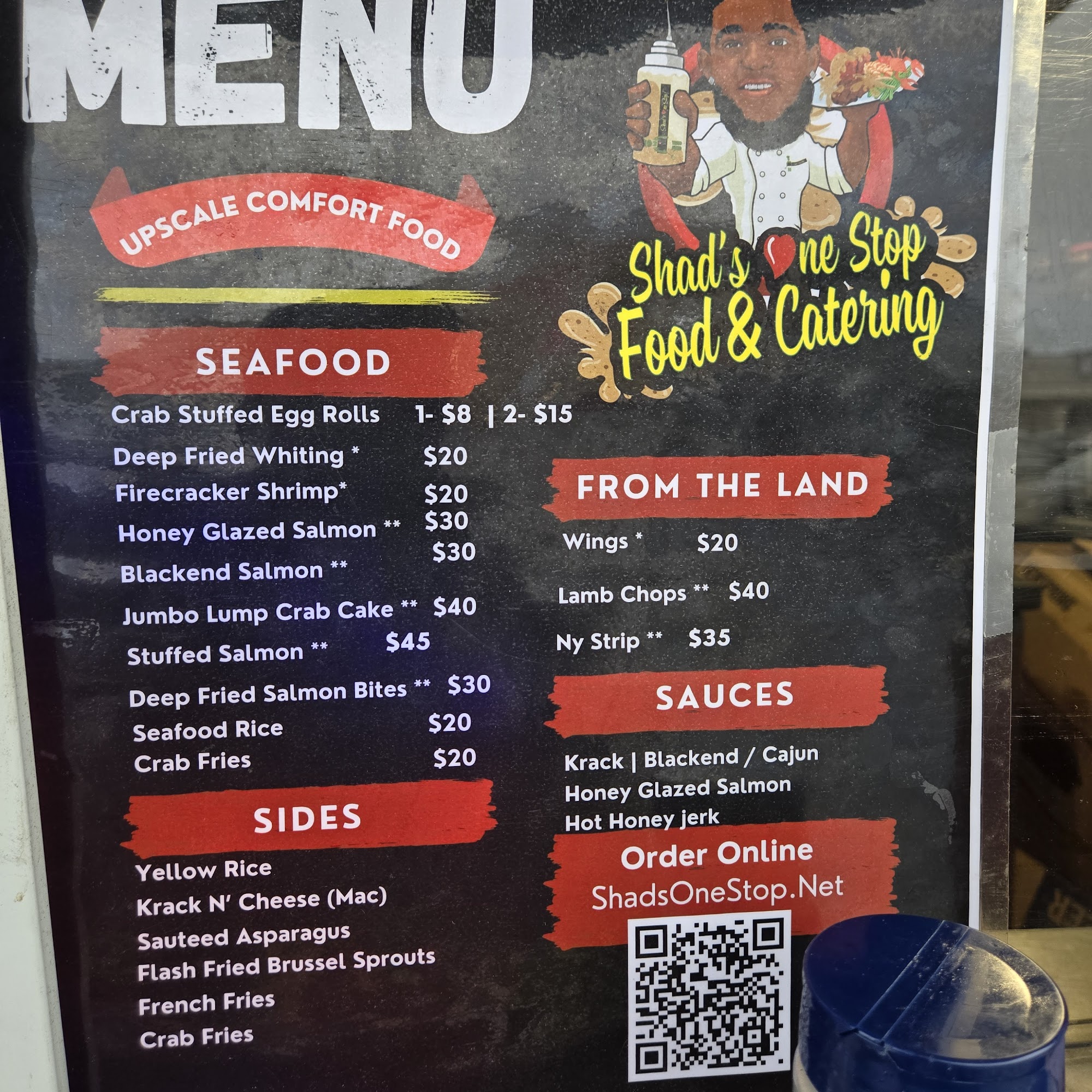 Shad's One Stop Food & Catering ! Menu