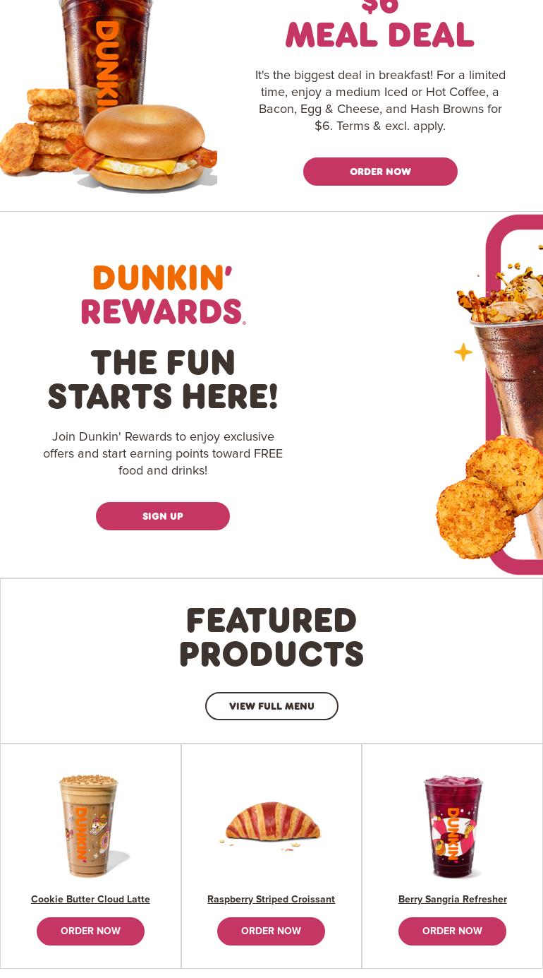 Dunkin' Menu