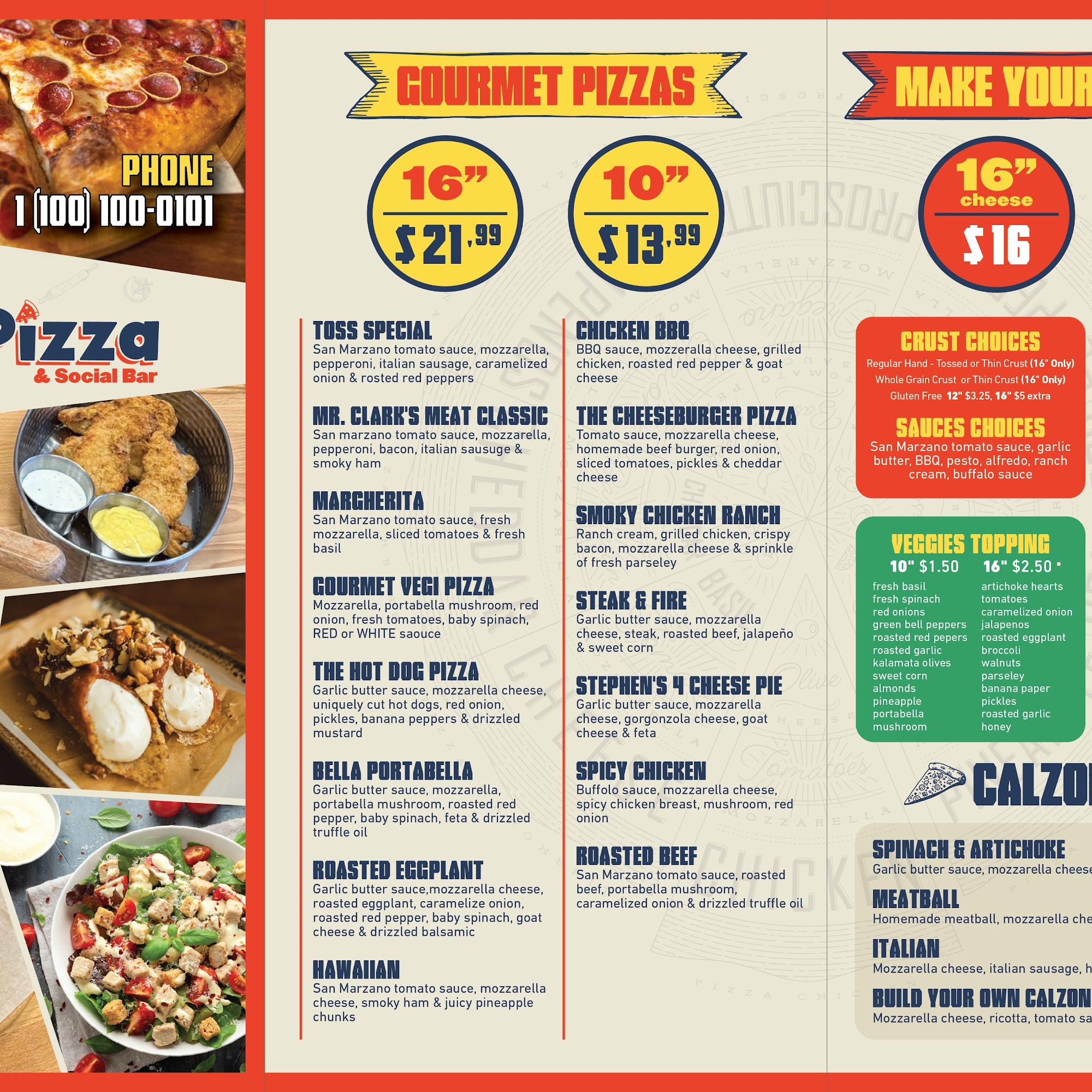 Toss Pizza & Social Menu