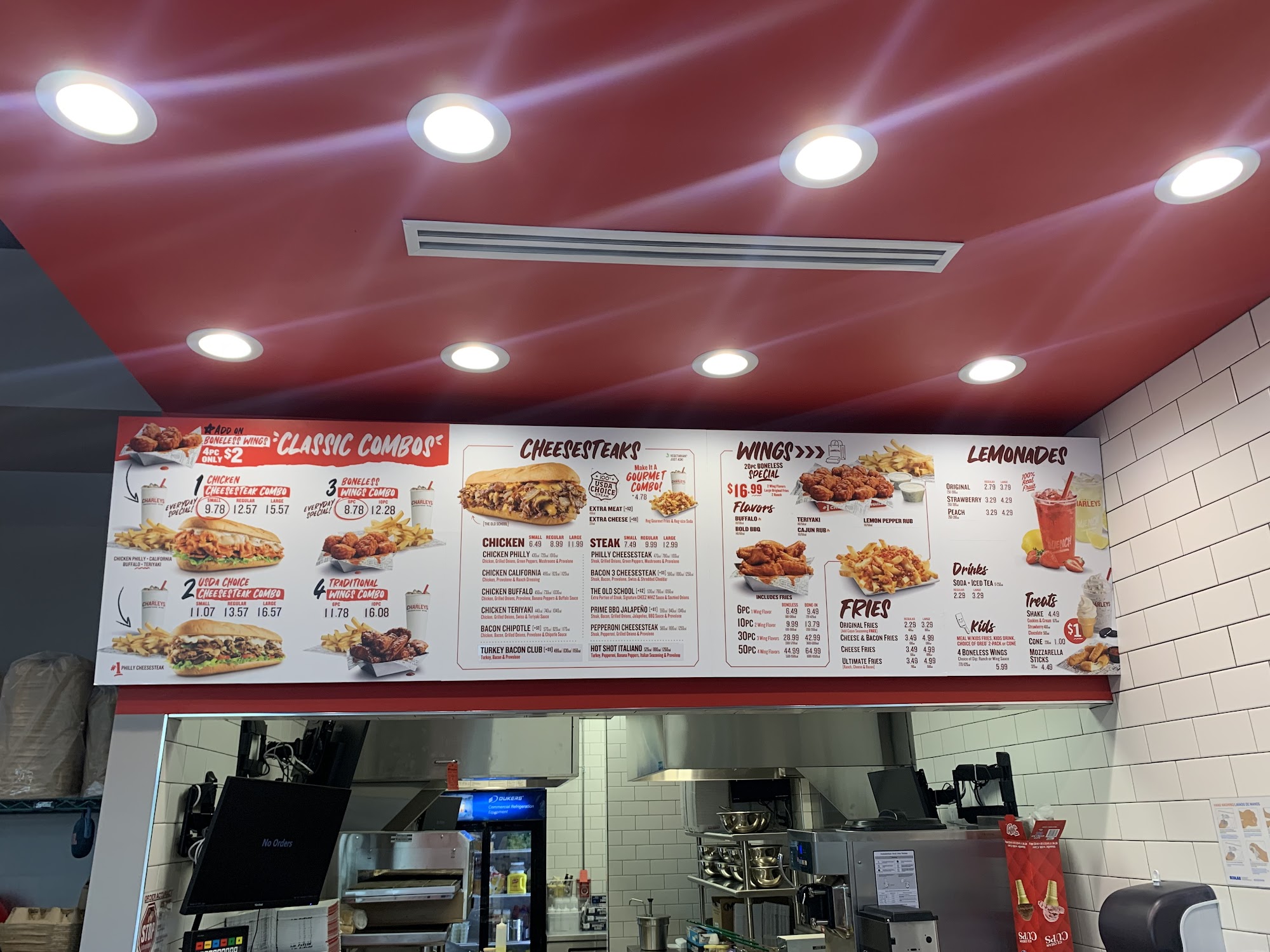 Charleys Cheesesteaks and Wings Menu