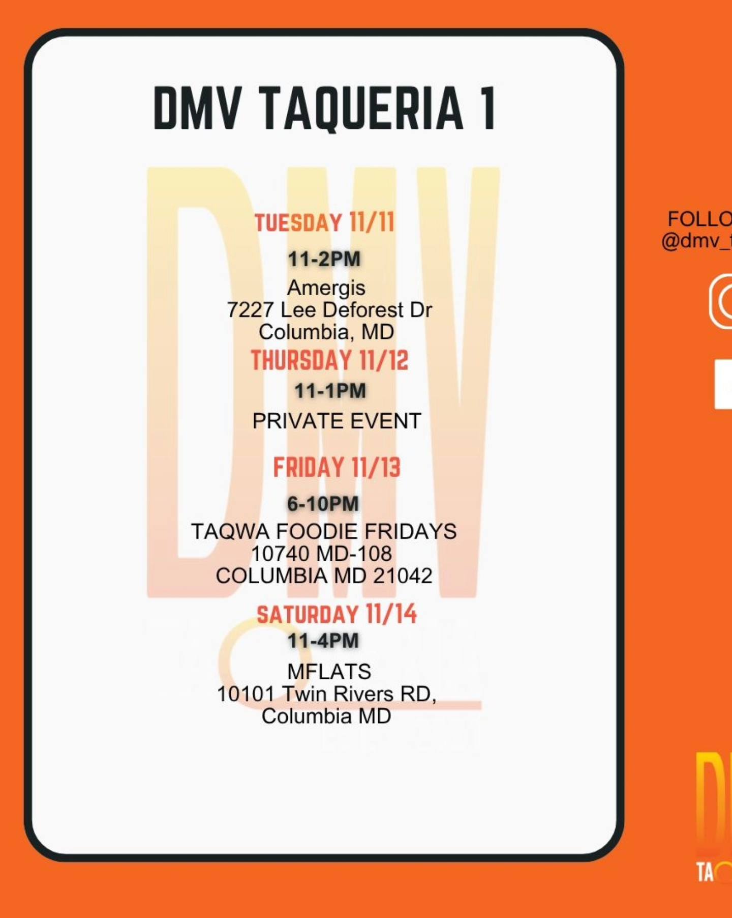 DMV Taqueria Columbia